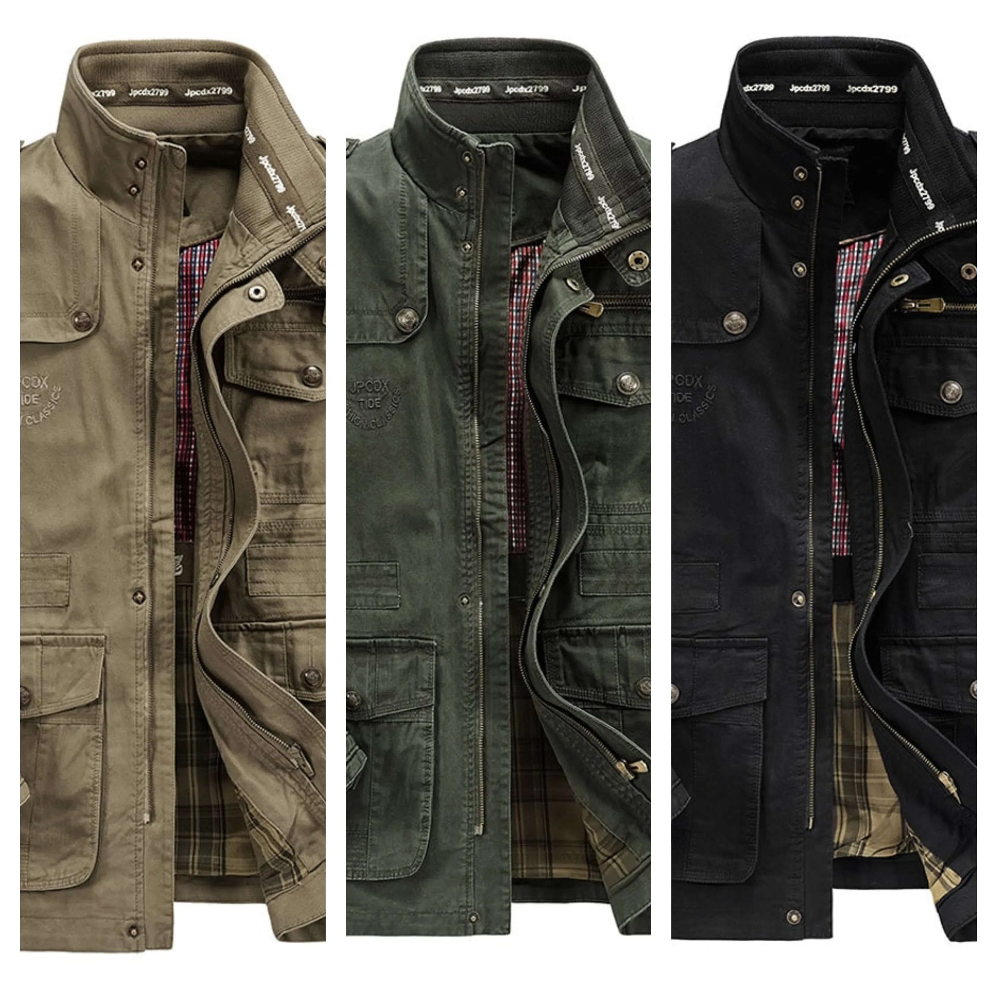 Funki Buys | Jackets | Men's Plus Size Military Cargo Jacket