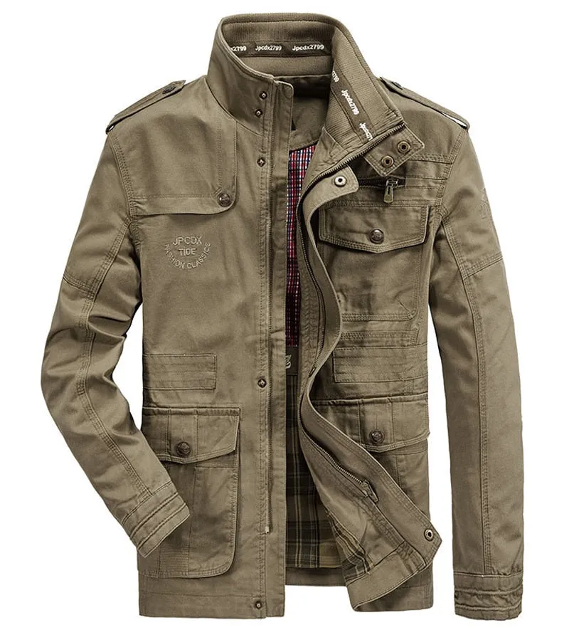 Funki Buys | Jackets | Men's Plus Size Military Cargo Jacket