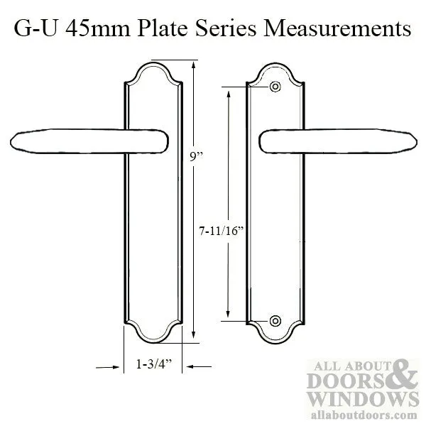 G-U Torino Handle and 45mm Plate Series, Zamac, Dummy, No Key, No Thumbturn (Handles DO NOT Move), Choose Color