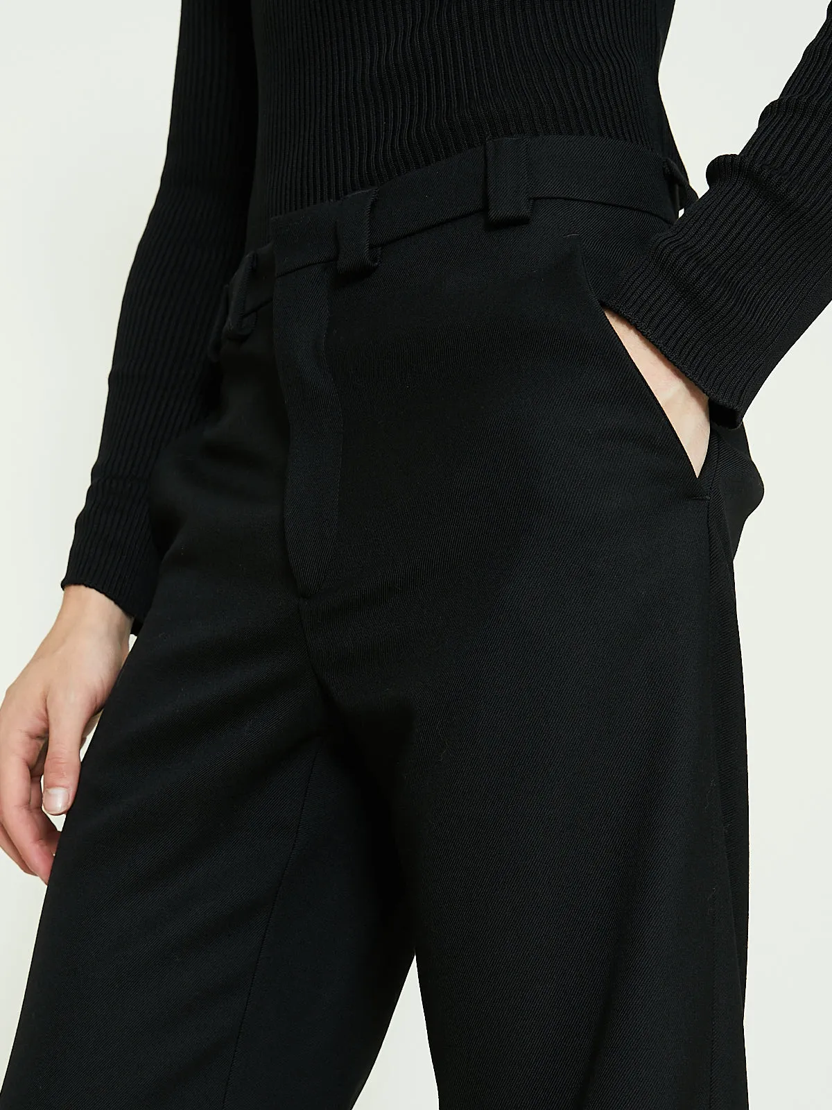 Gabardine Trousers in Black