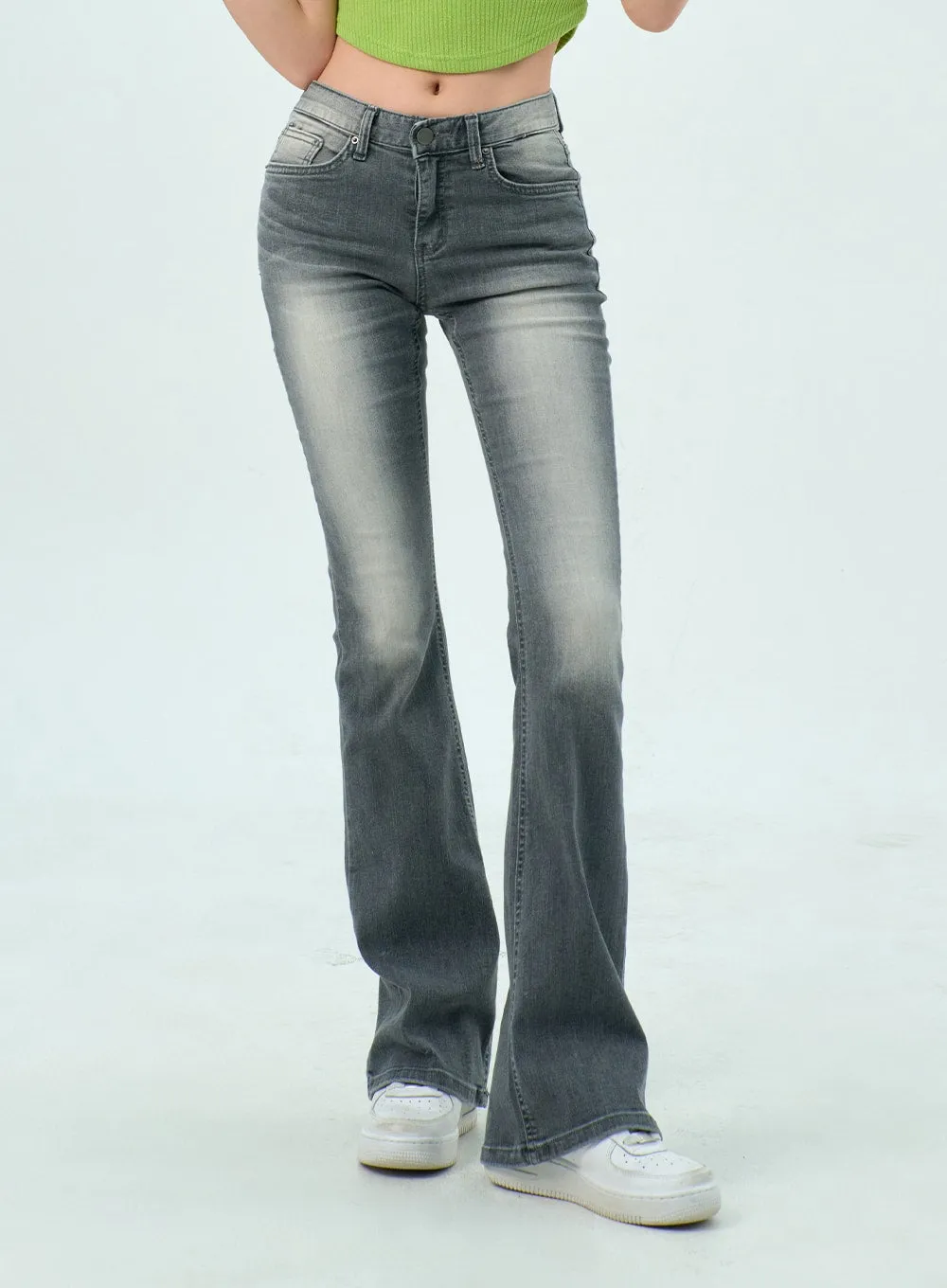 Grey Bootcut Jeans BY322