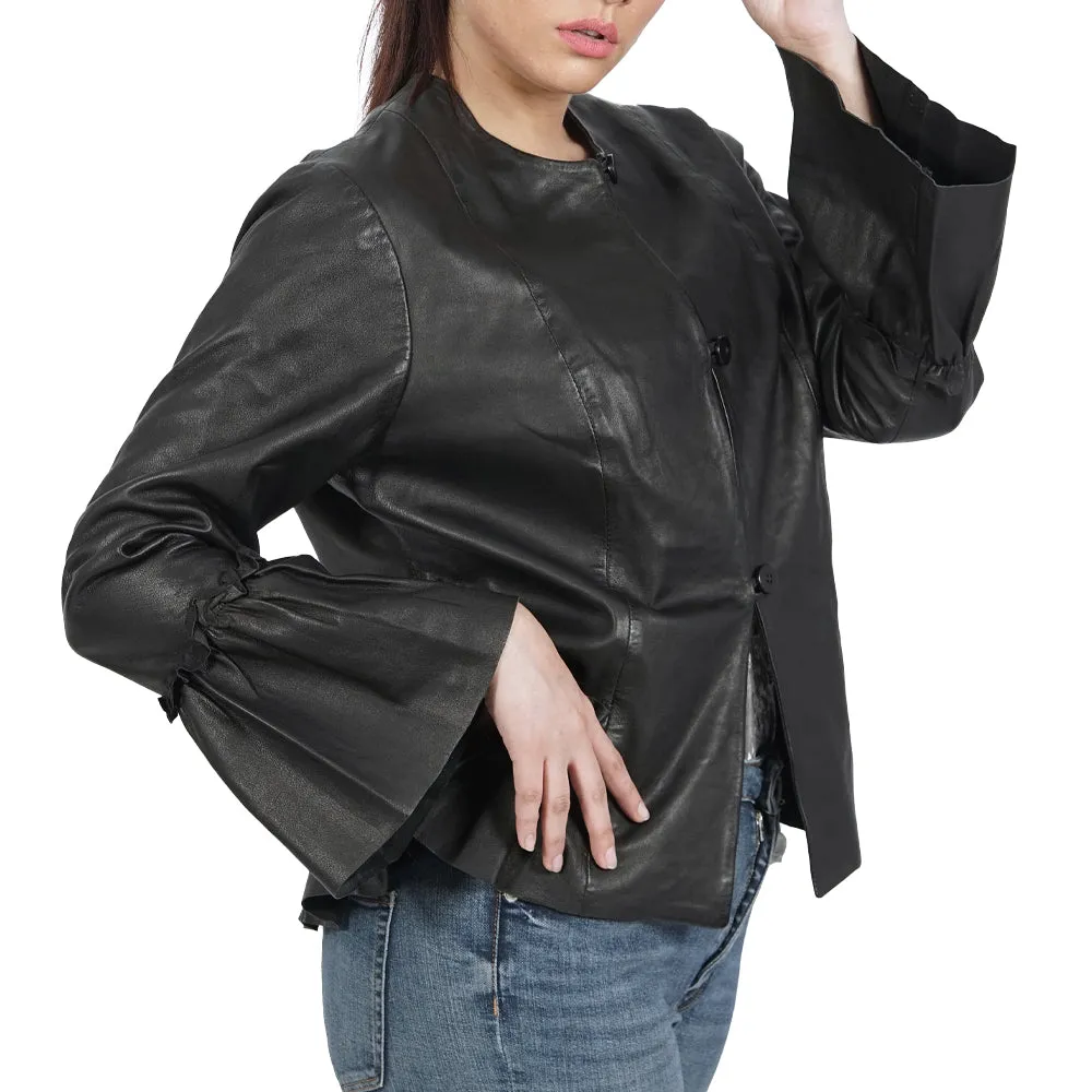 Grisella Classic Black Leather Jacket