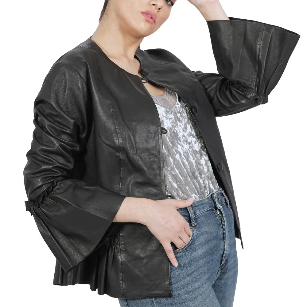 Grisella Classic Black Leather Jacket