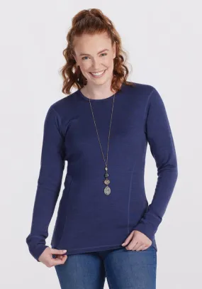 Hannah Long Sleeve Top - Navy Melange