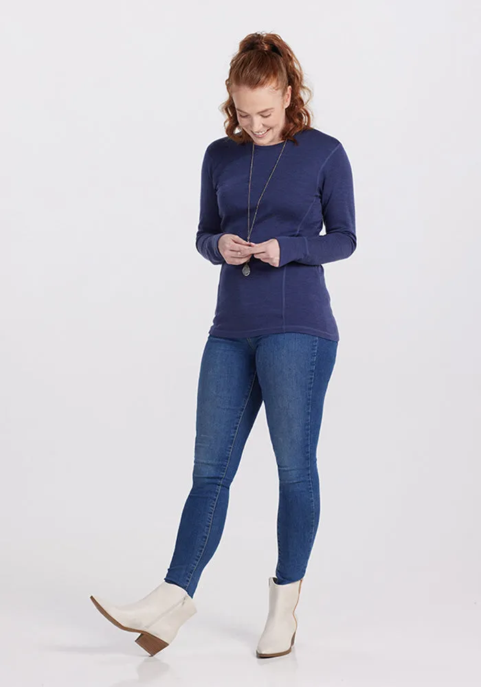 Hannah Long Sleeve Top - Navy Melange