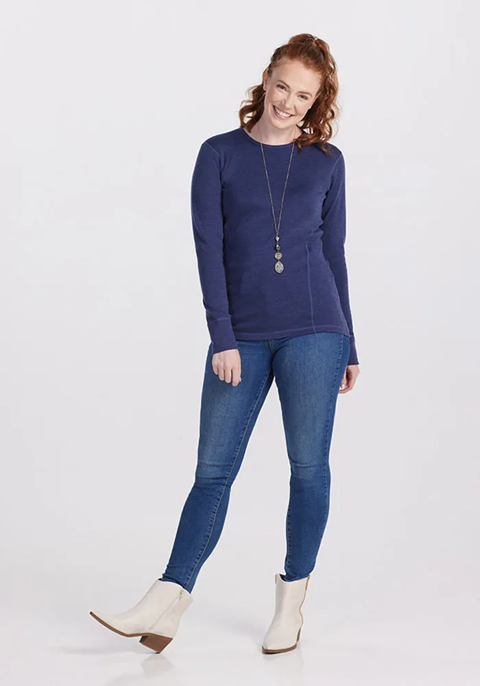 Hannah Long Sleeve Top - Navy Melange