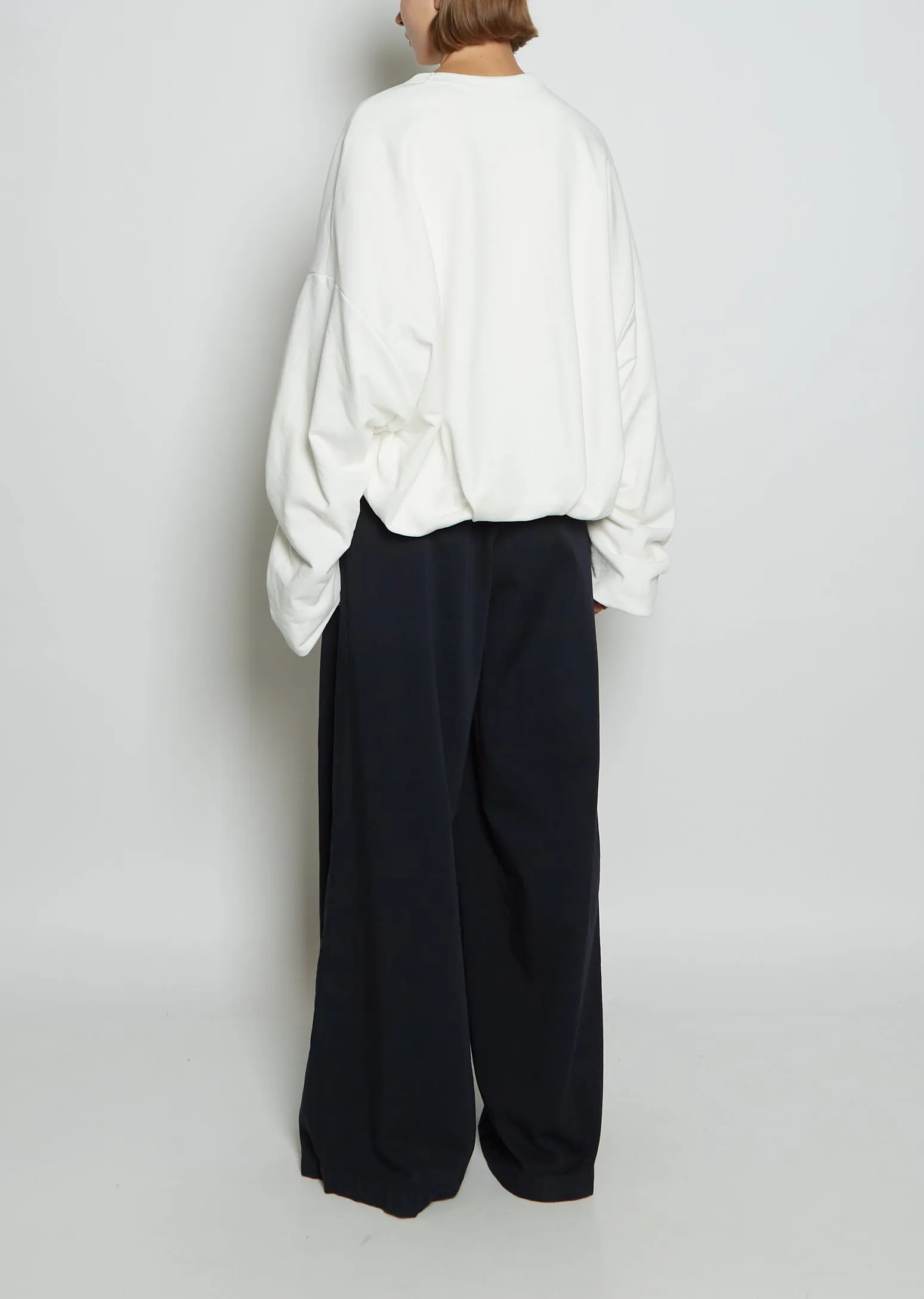 Hannett Cotton Terry Sweater  — White