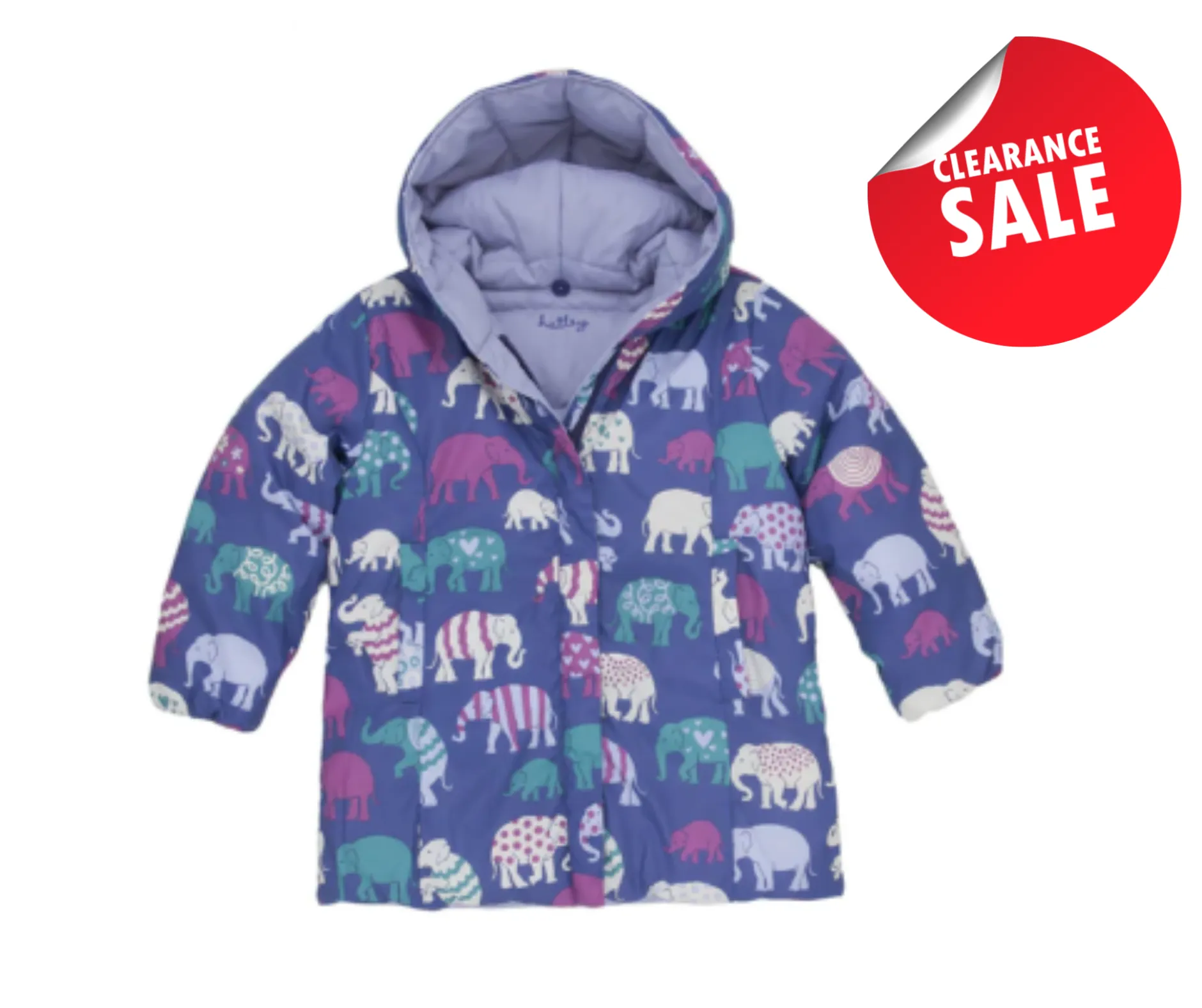 Hatley Reversible Puffer - Patterned Elephants