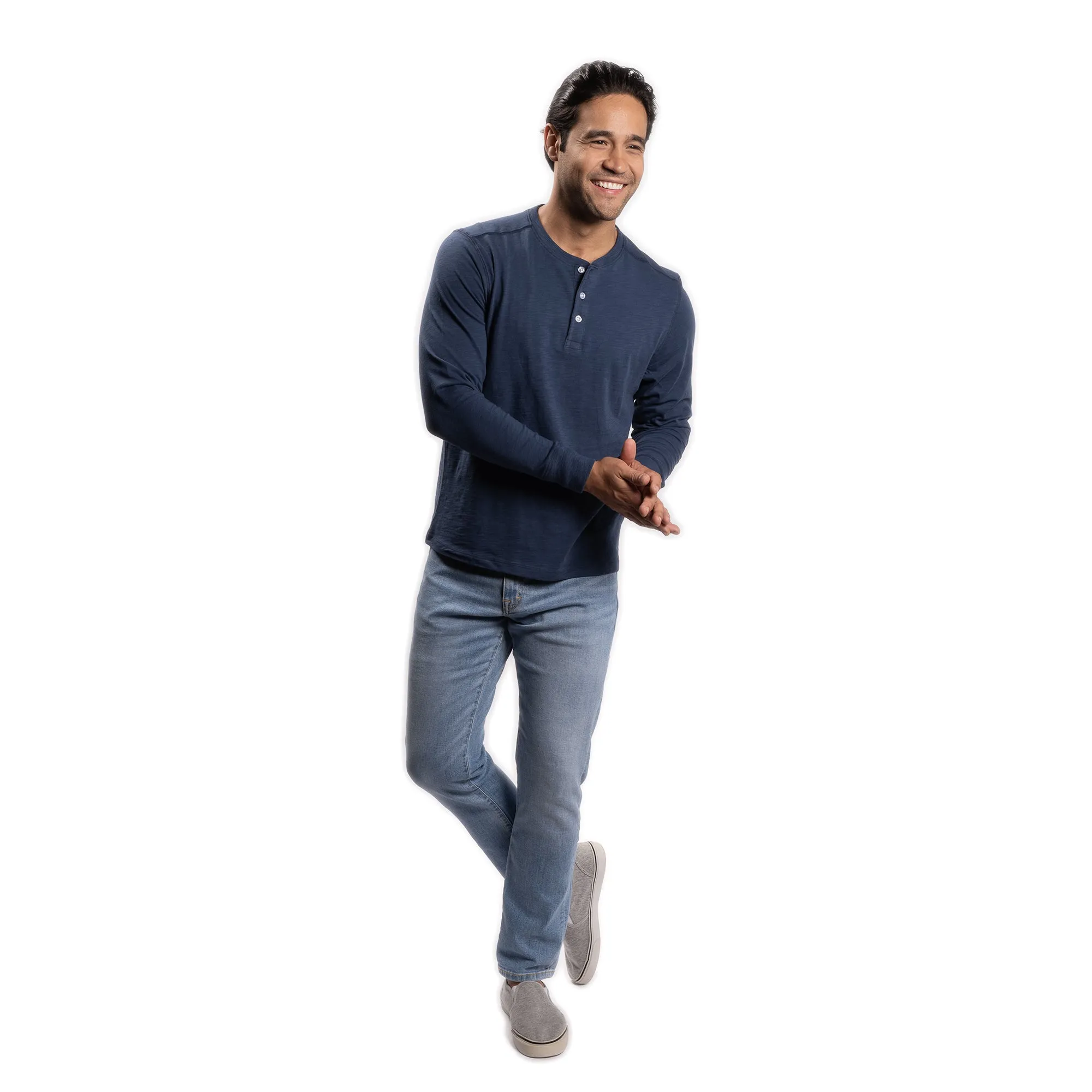 Henley Shirt Long Sleeve - Navy