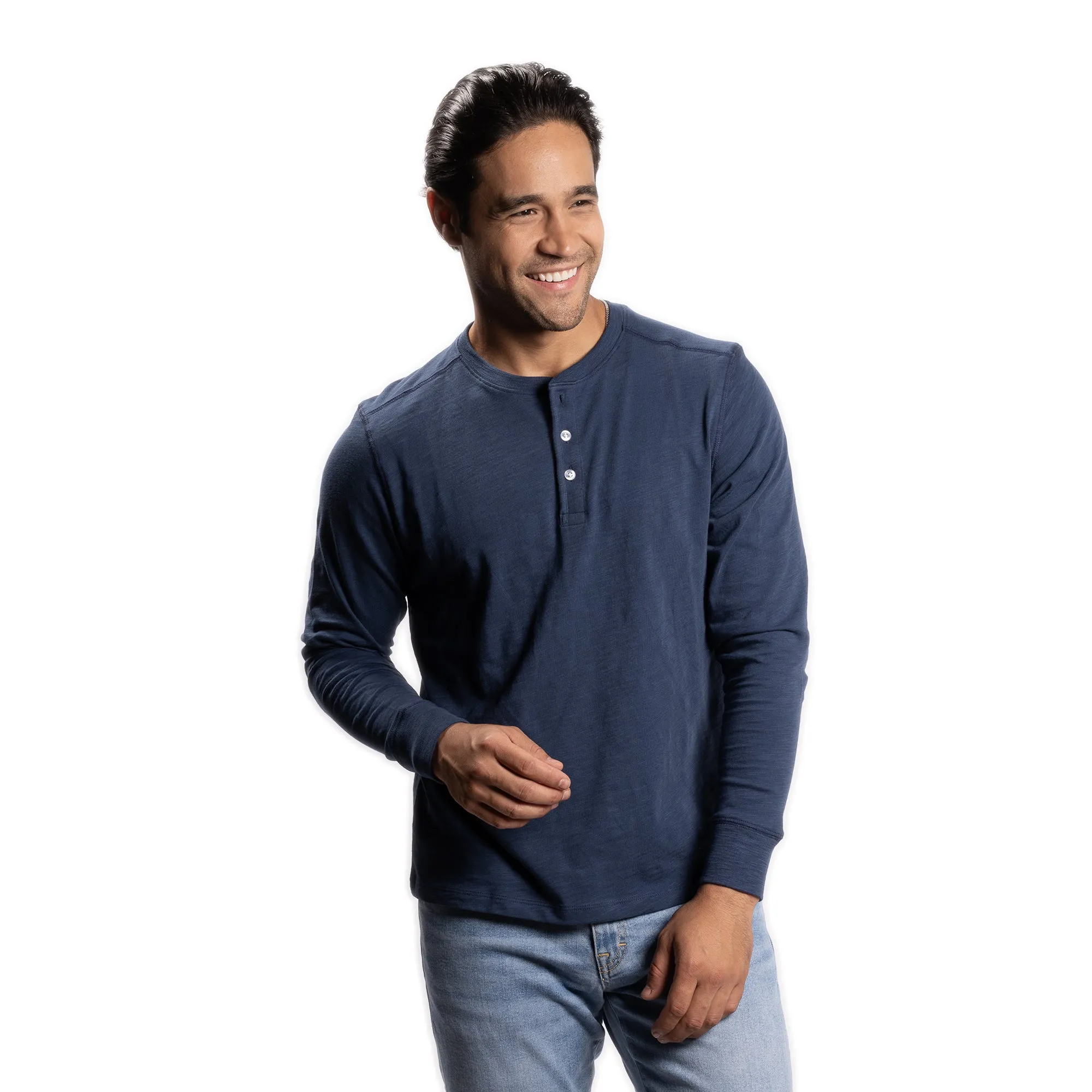 Henley Shirt Long Sleeve - Navy