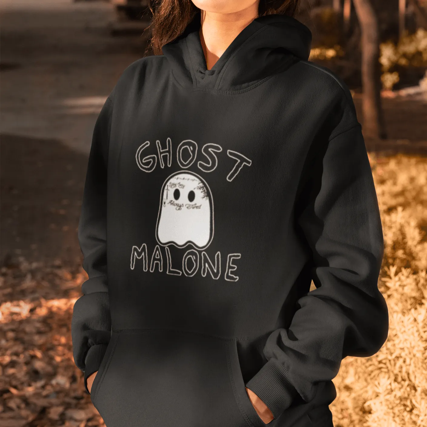 Horror Hoodie Ghost Malone Blended Cotton Midweight Unisex Pullover