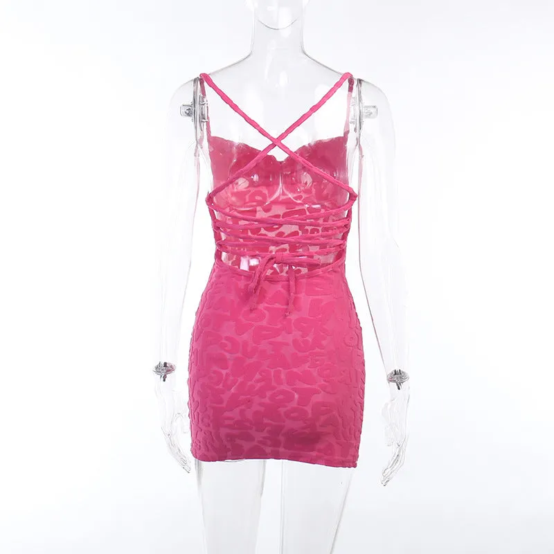 Hot Pink Bodycon Dress | Backless with Strap