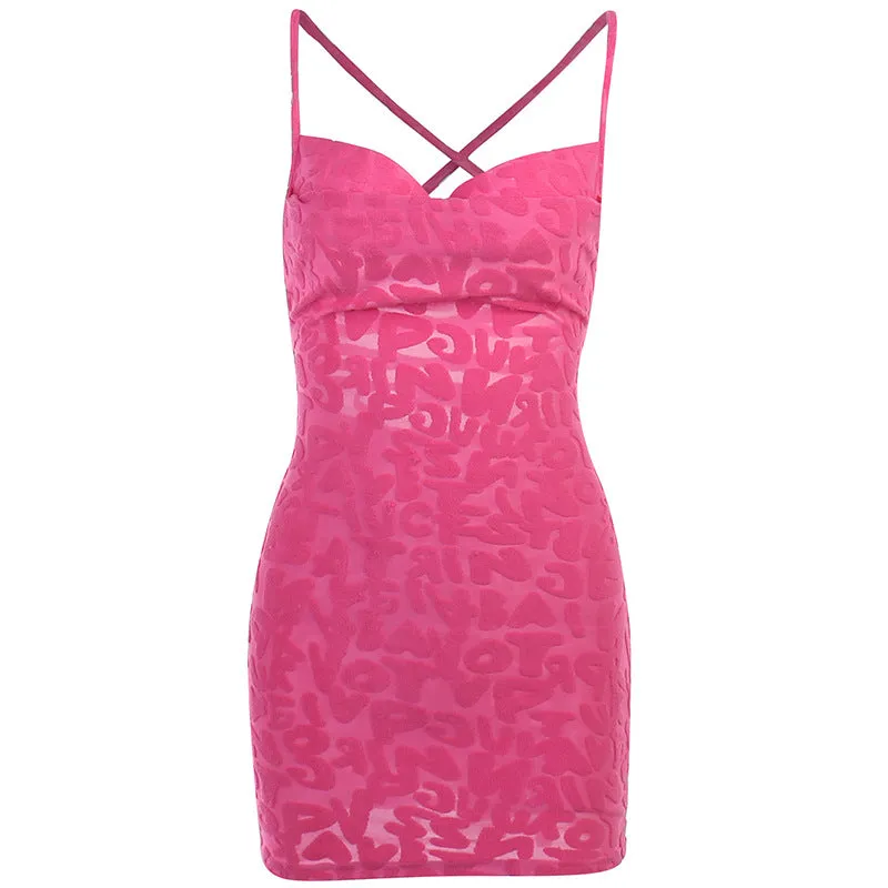 Hot Pink Bodycon Dress | Backless with Strap