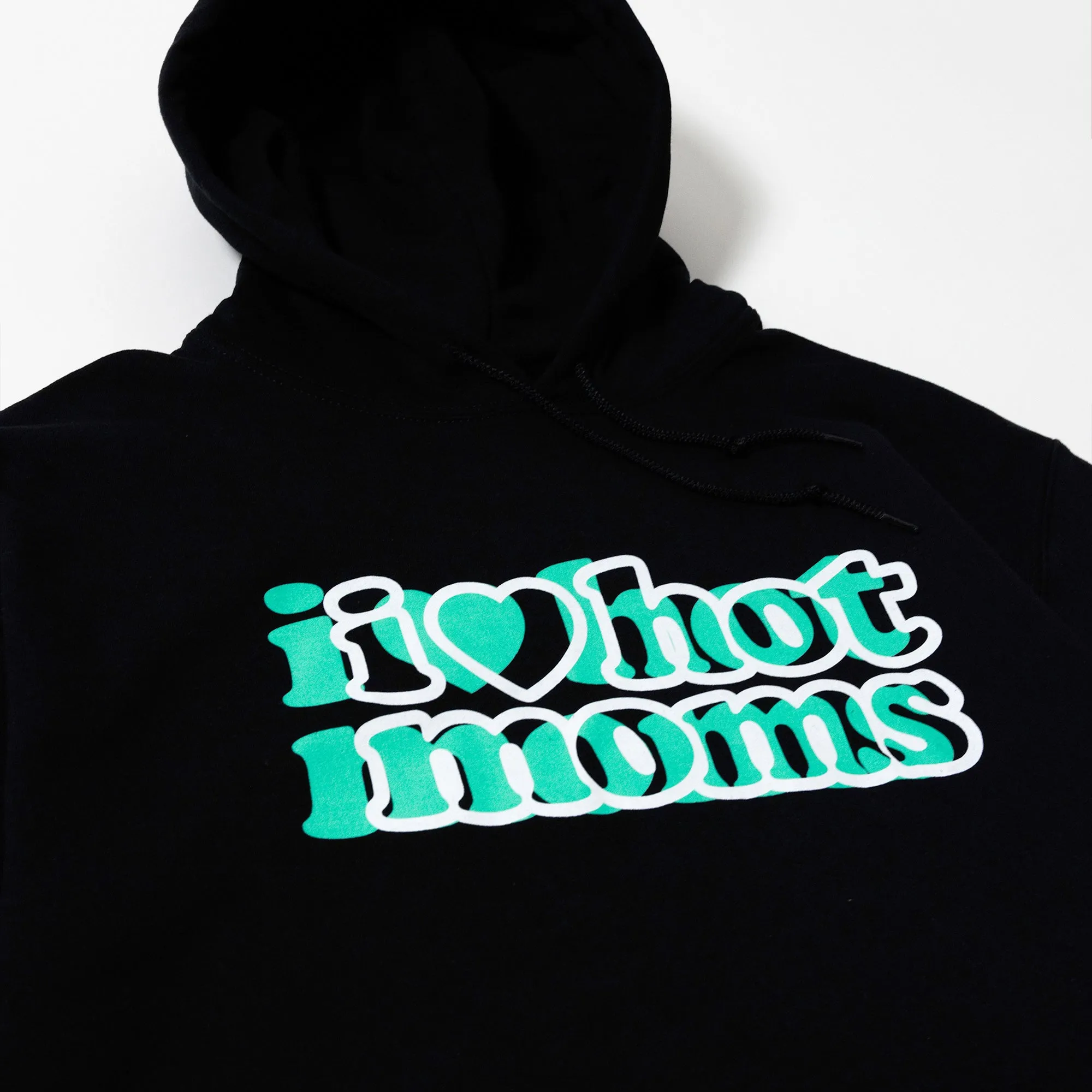 I Heart Hot Moms Phased Black Hoodie