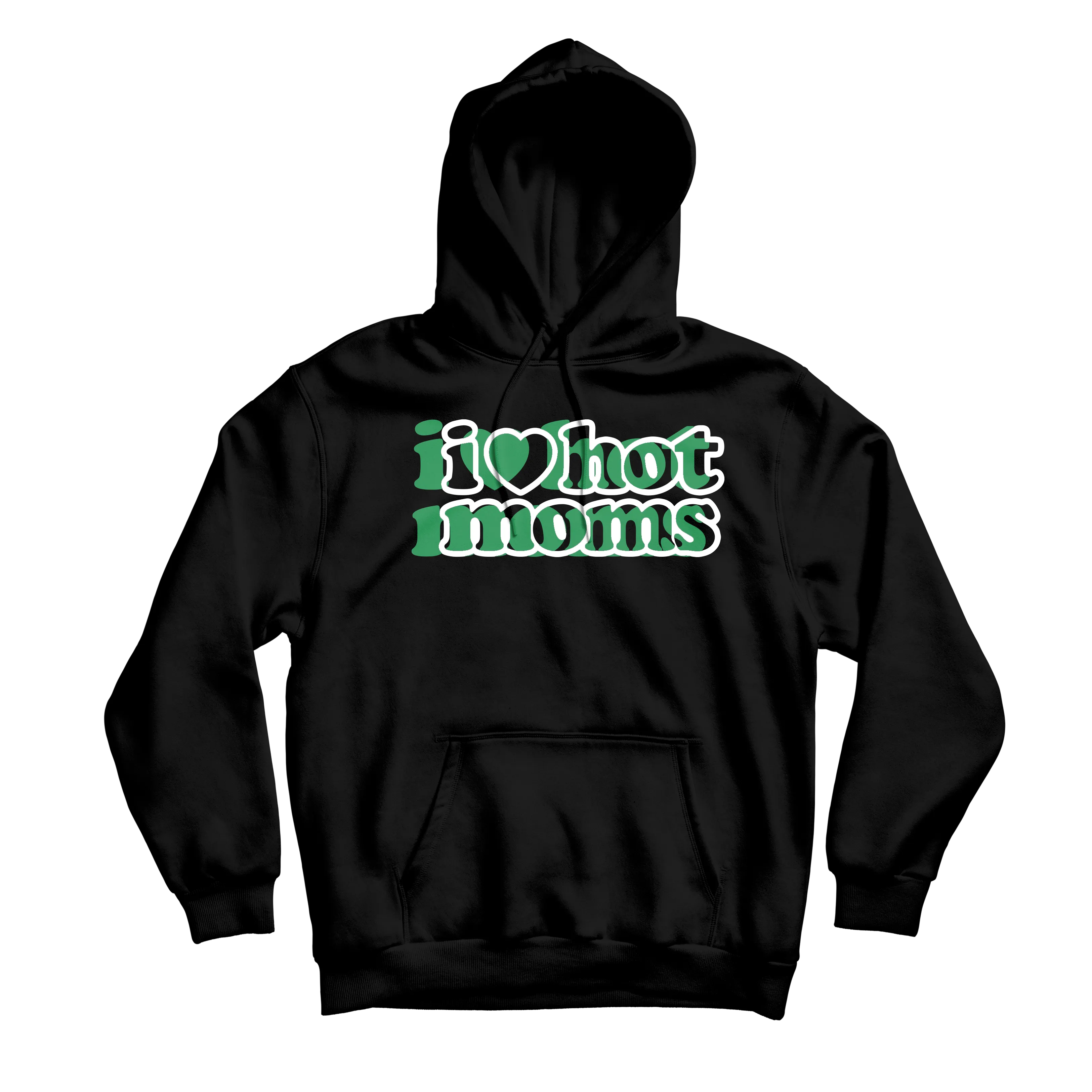 I Heart Hot Moms Phased Black Hoodie