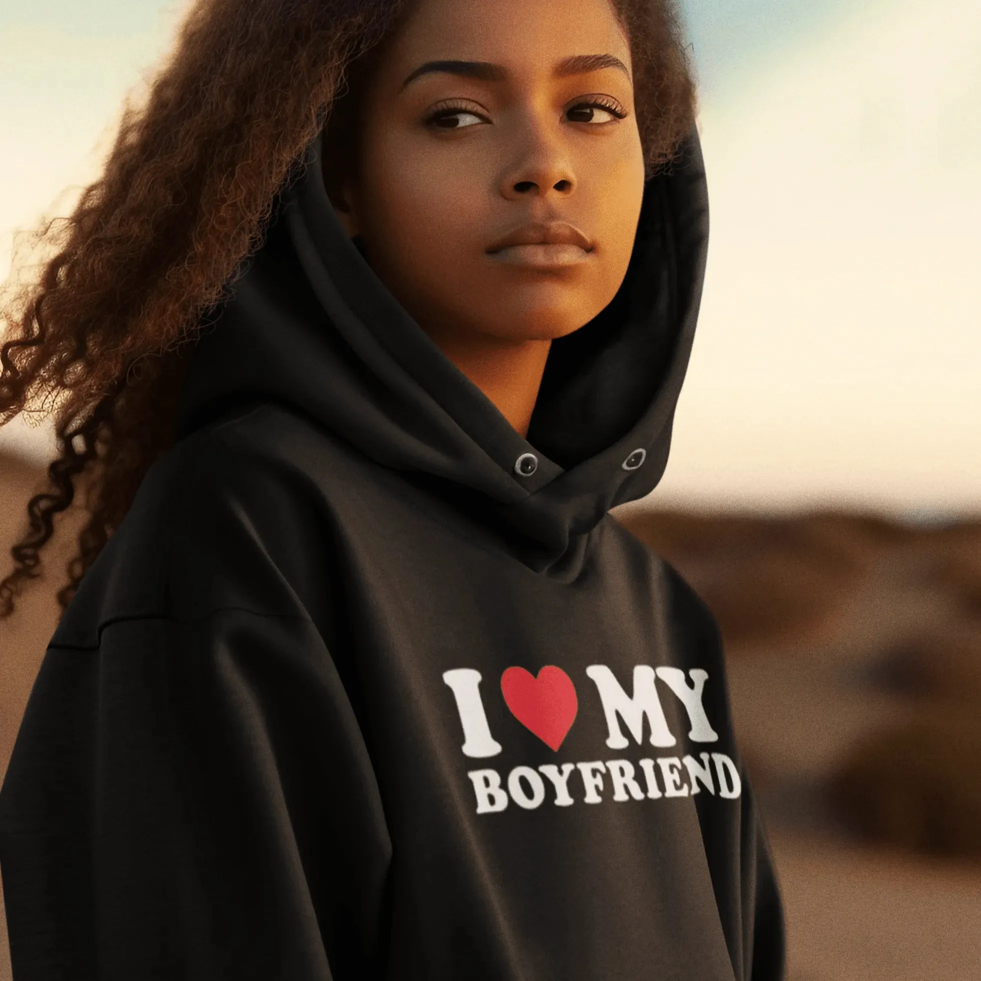 I Love My Boyfriend Soft Feel Midweight Cotton Blend Pullover