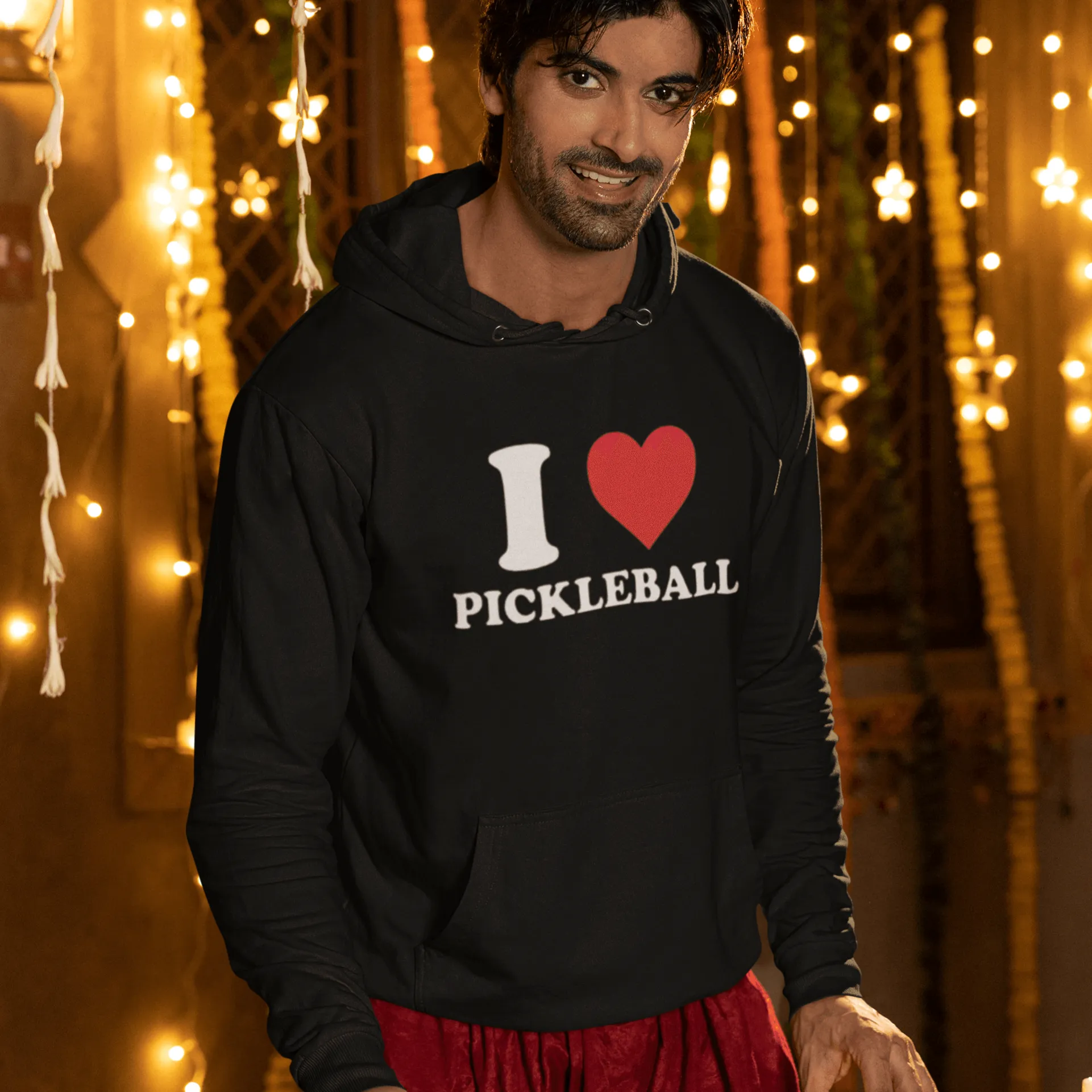 I Love Pickleball Midweight Ultra Soft Blended Cotton Hooded Pullover