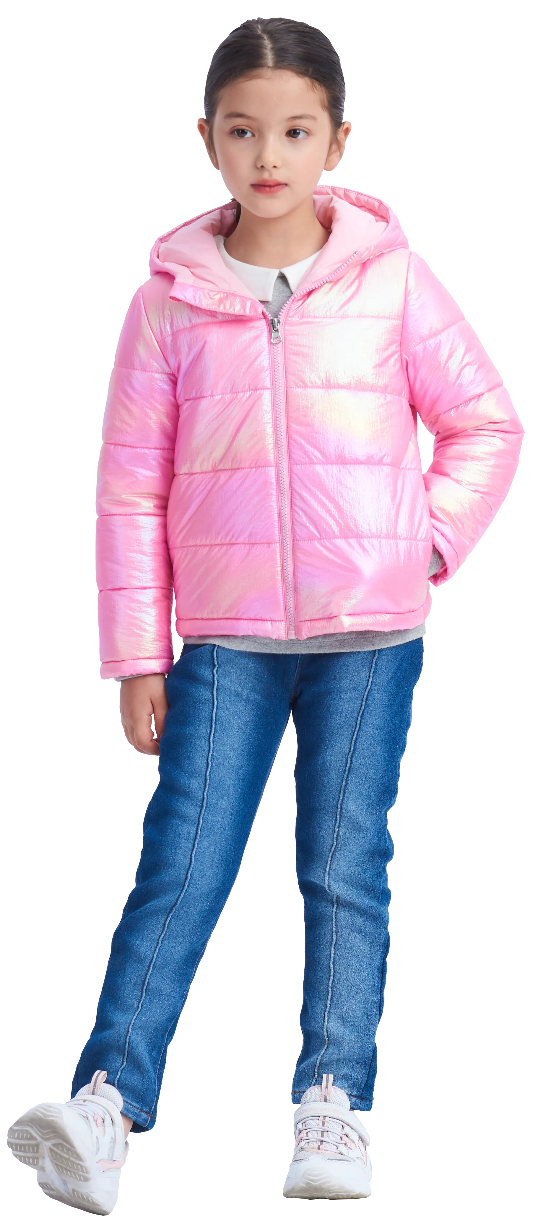 IKALI Girls Winter Puffer Jacket Lightweight Outwear Girls Pink (3-12Y)