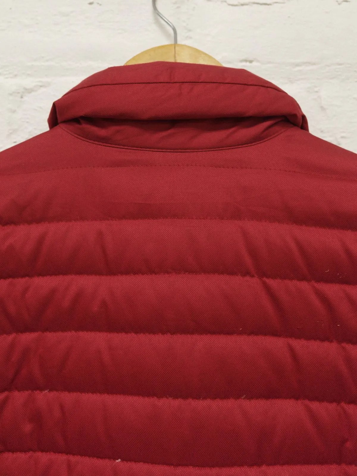 Issey Miyake red polyester quilted packable puffer shirt jacket - mens M S