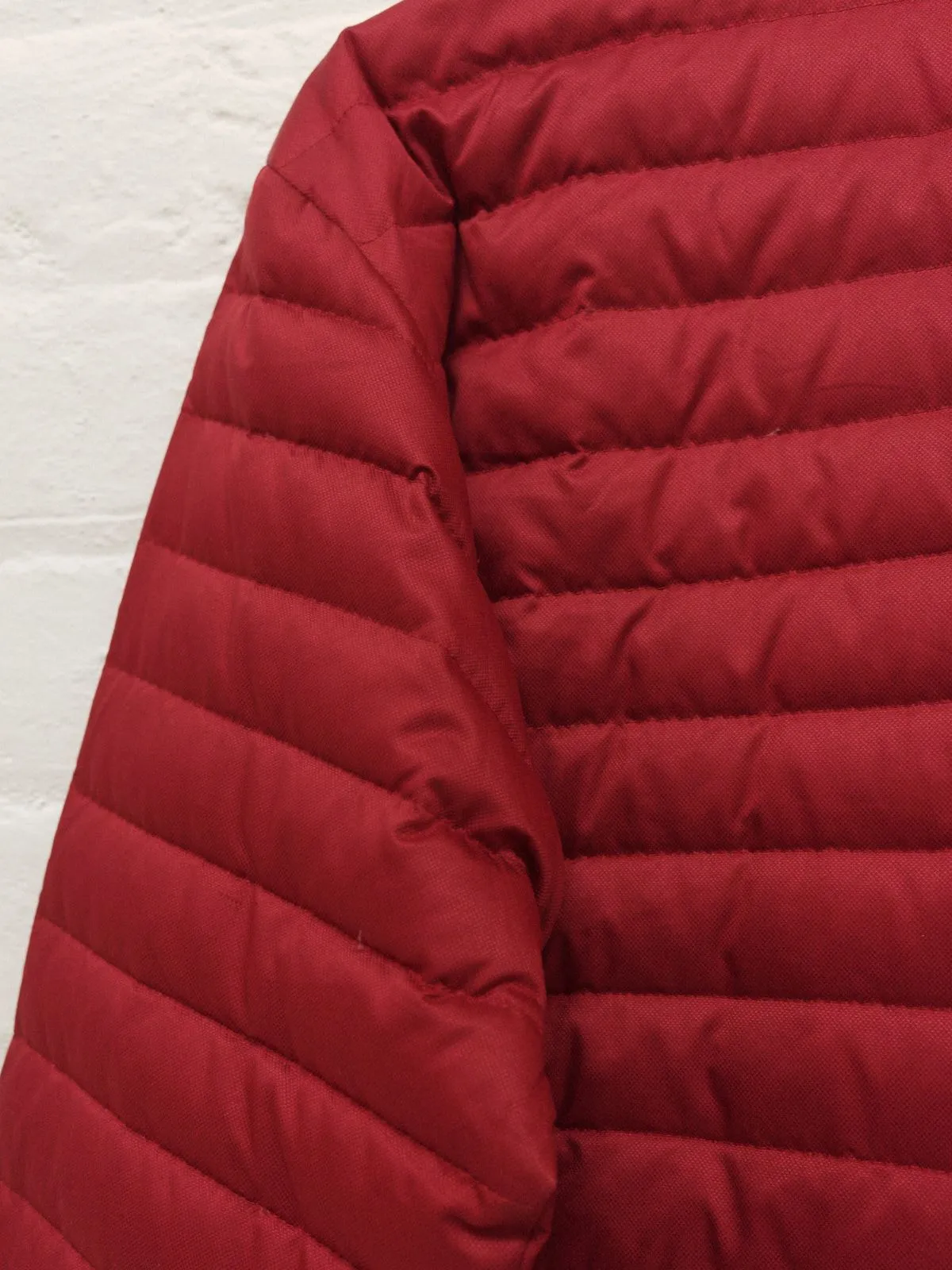 Issey Miyake red polyester quilted packable puffer shirt jacket - mens M S