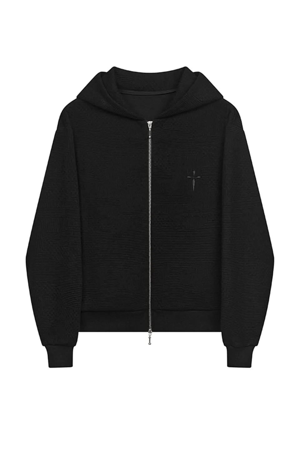 Jiehua Knit Zipper Hooded Sweater