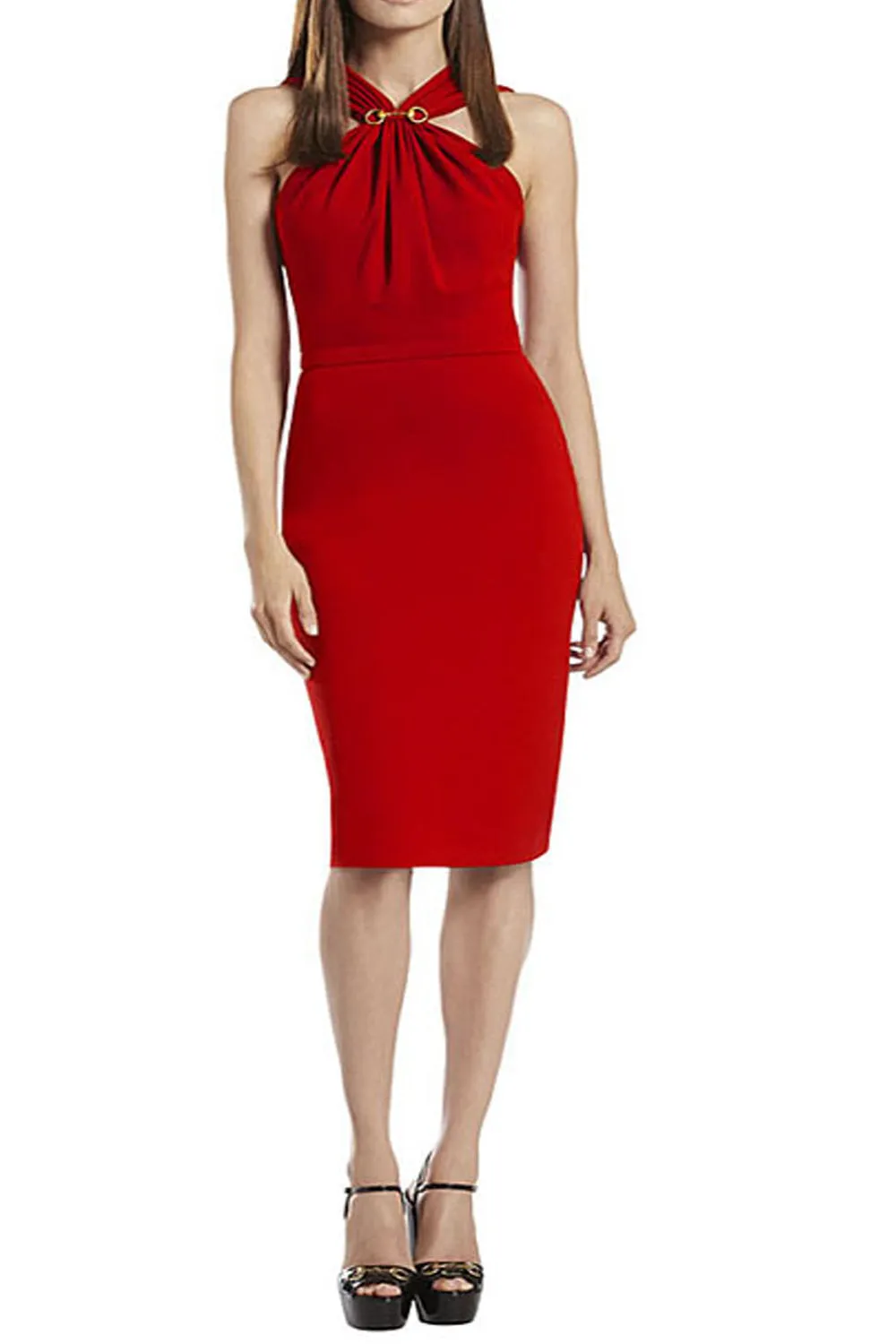 Ketty More Women Slim Halter Bodycon Sleeveless Dress Red-KMWD003