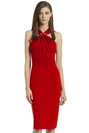 Ketty More Women Slim Halter Bodycon Sleeveless Dress Red-KMWD003