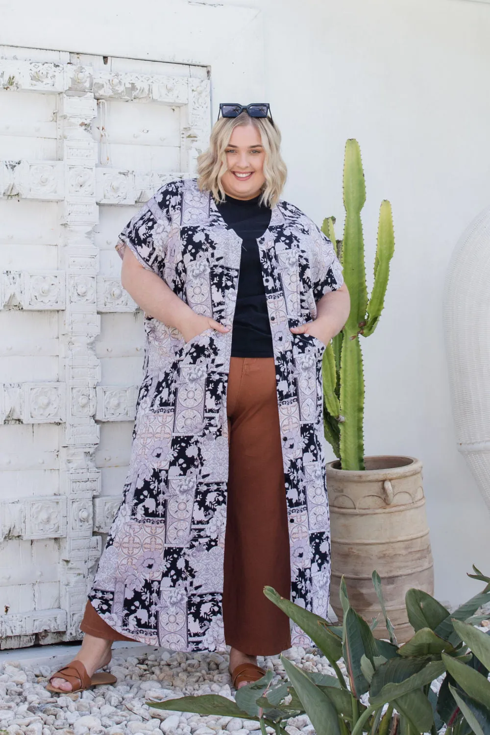 Kimono Duster - Floral Mandala