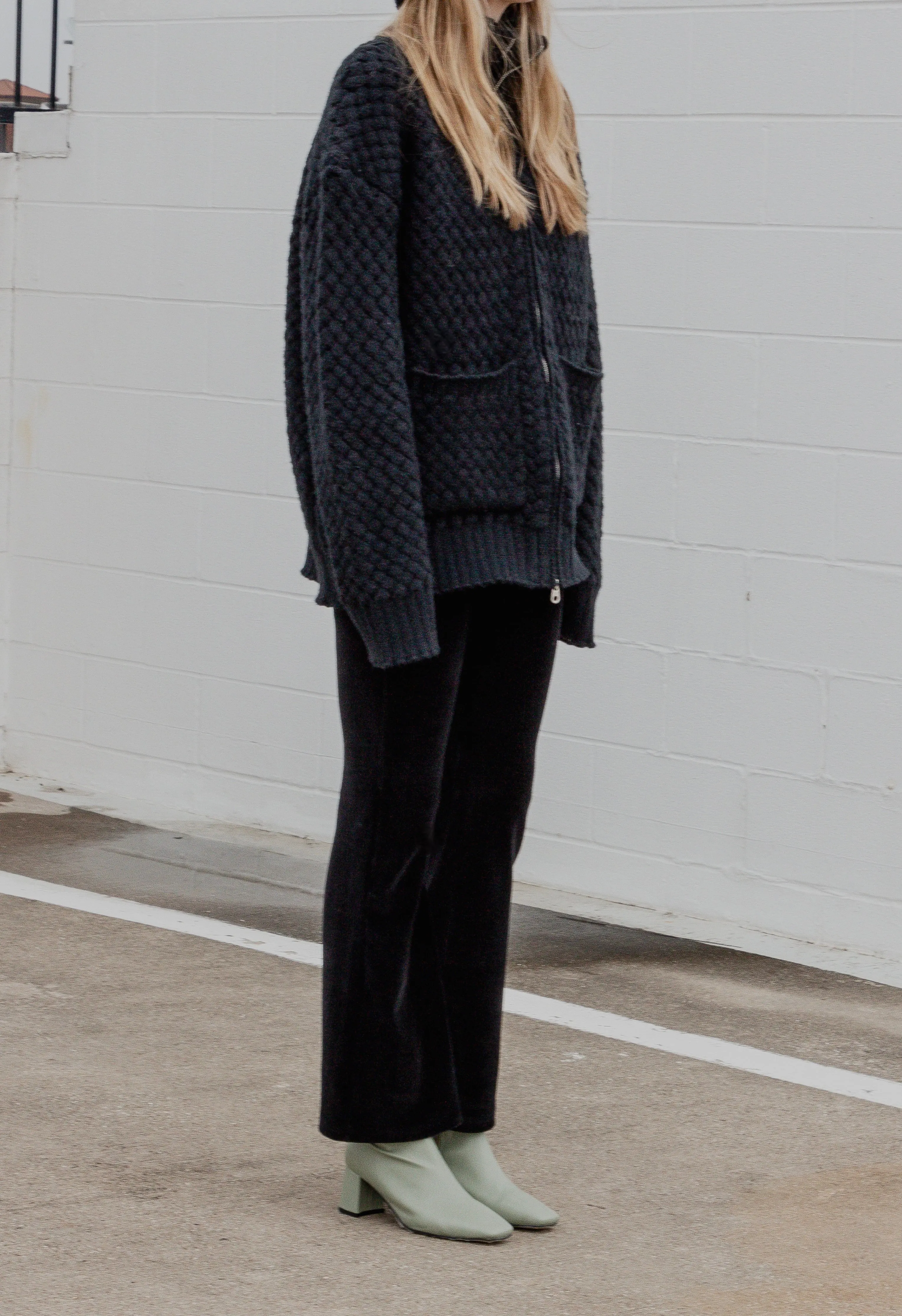 Knit Sweater Jacket in Black