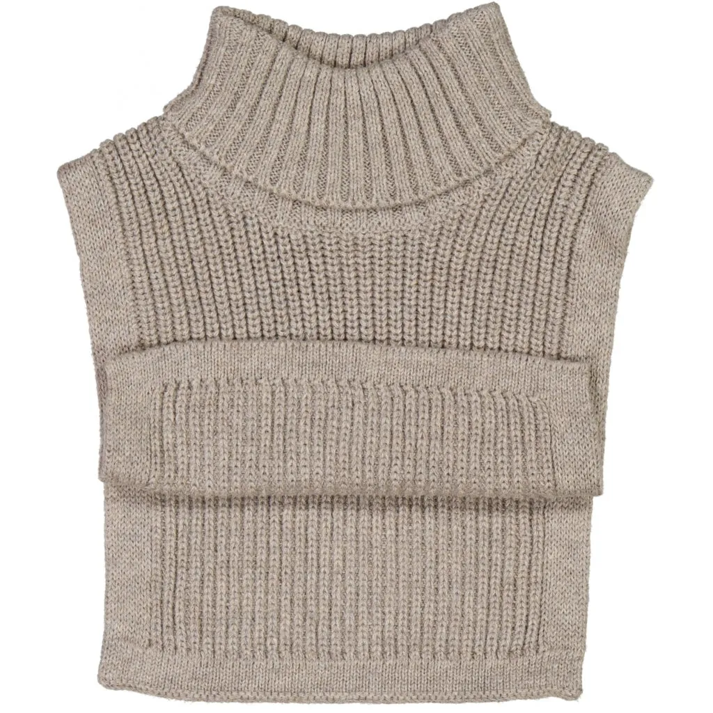 Knitted Neckwarmer Zaza - warm grey melange