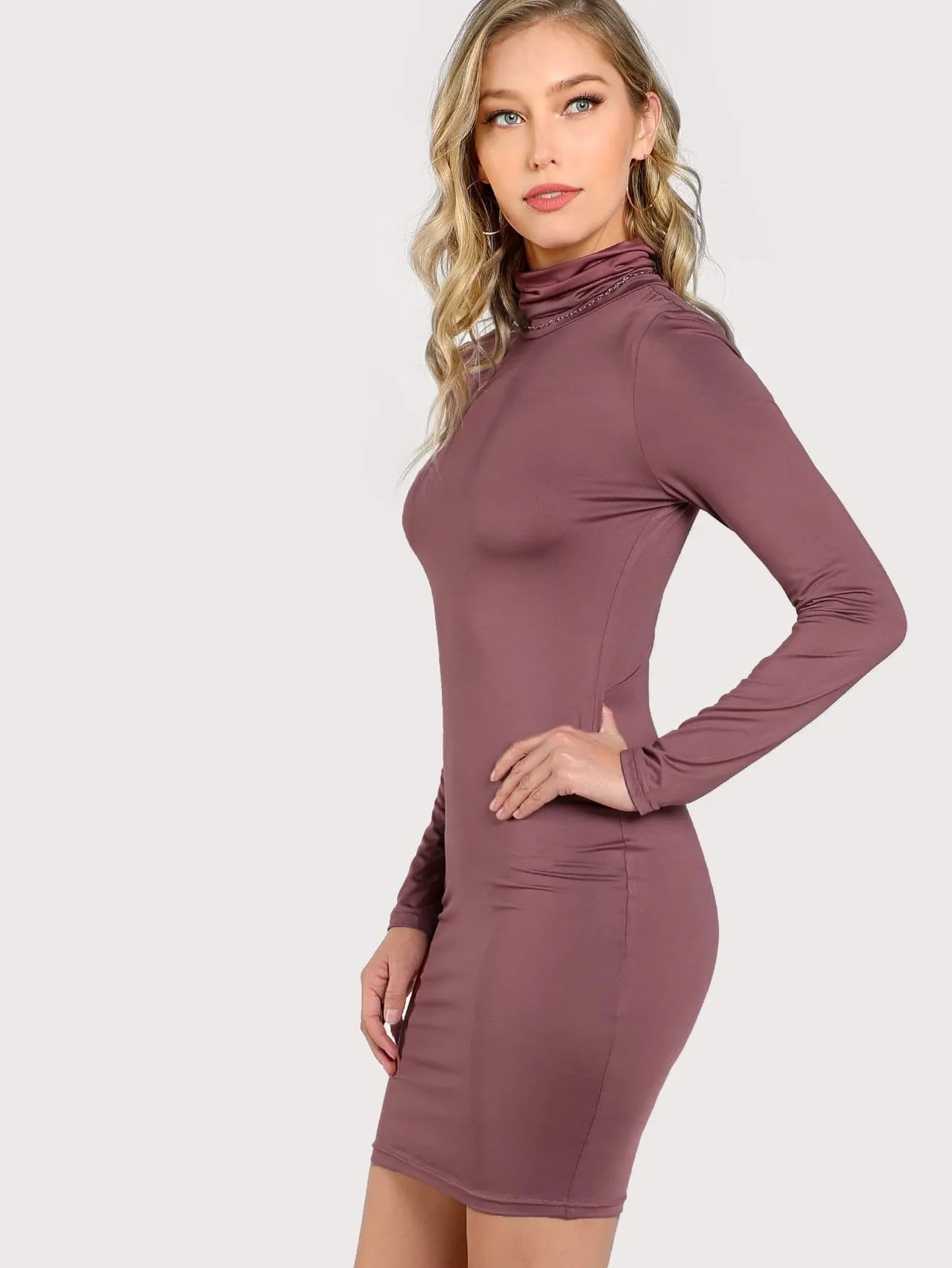 Ladies Turtle neck bodycon dress