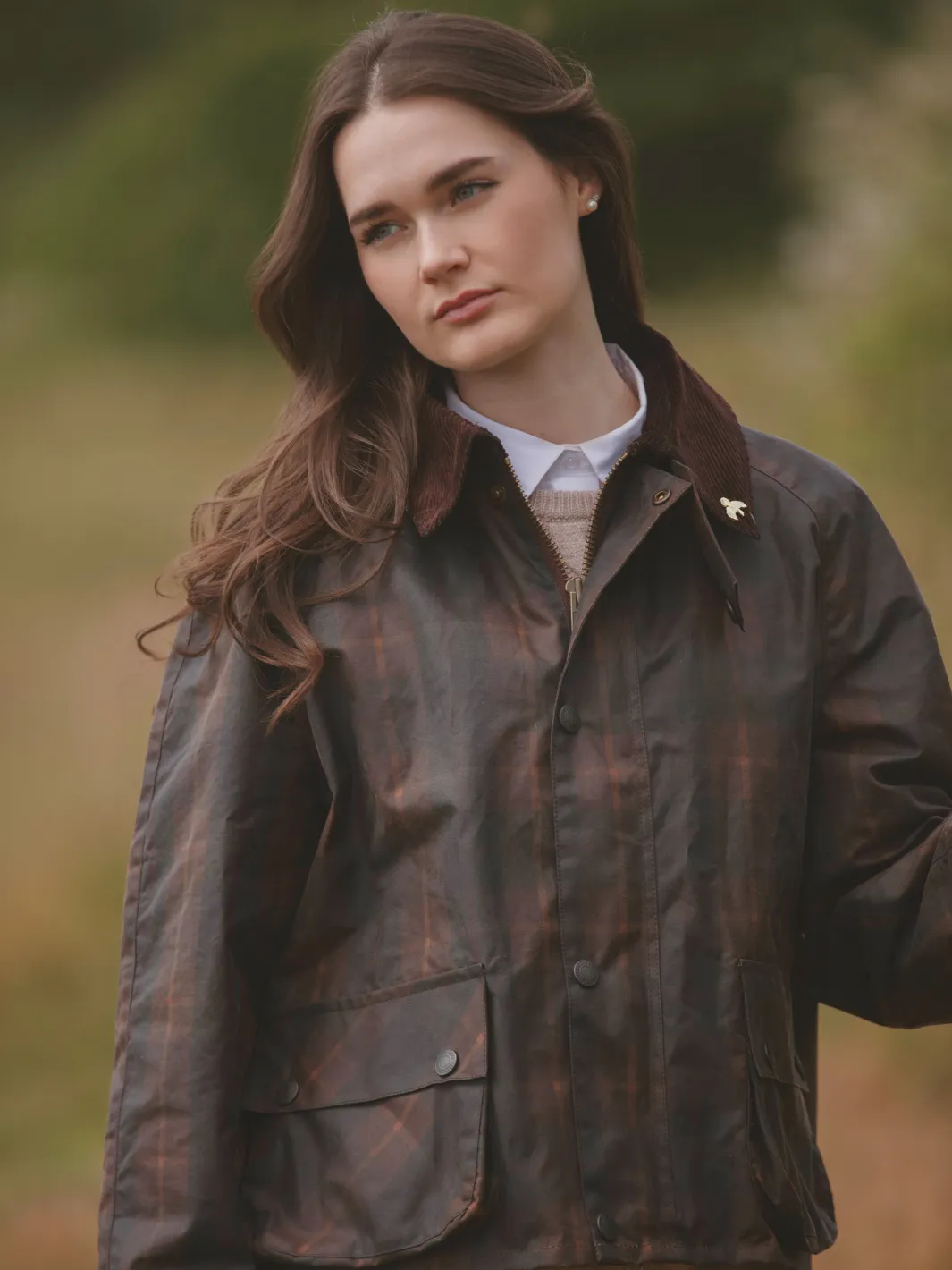 Landowner Short Wax Walking Jacket - Hunter Check