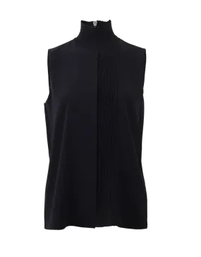 Laser Cut Sleeveless Turtleneck