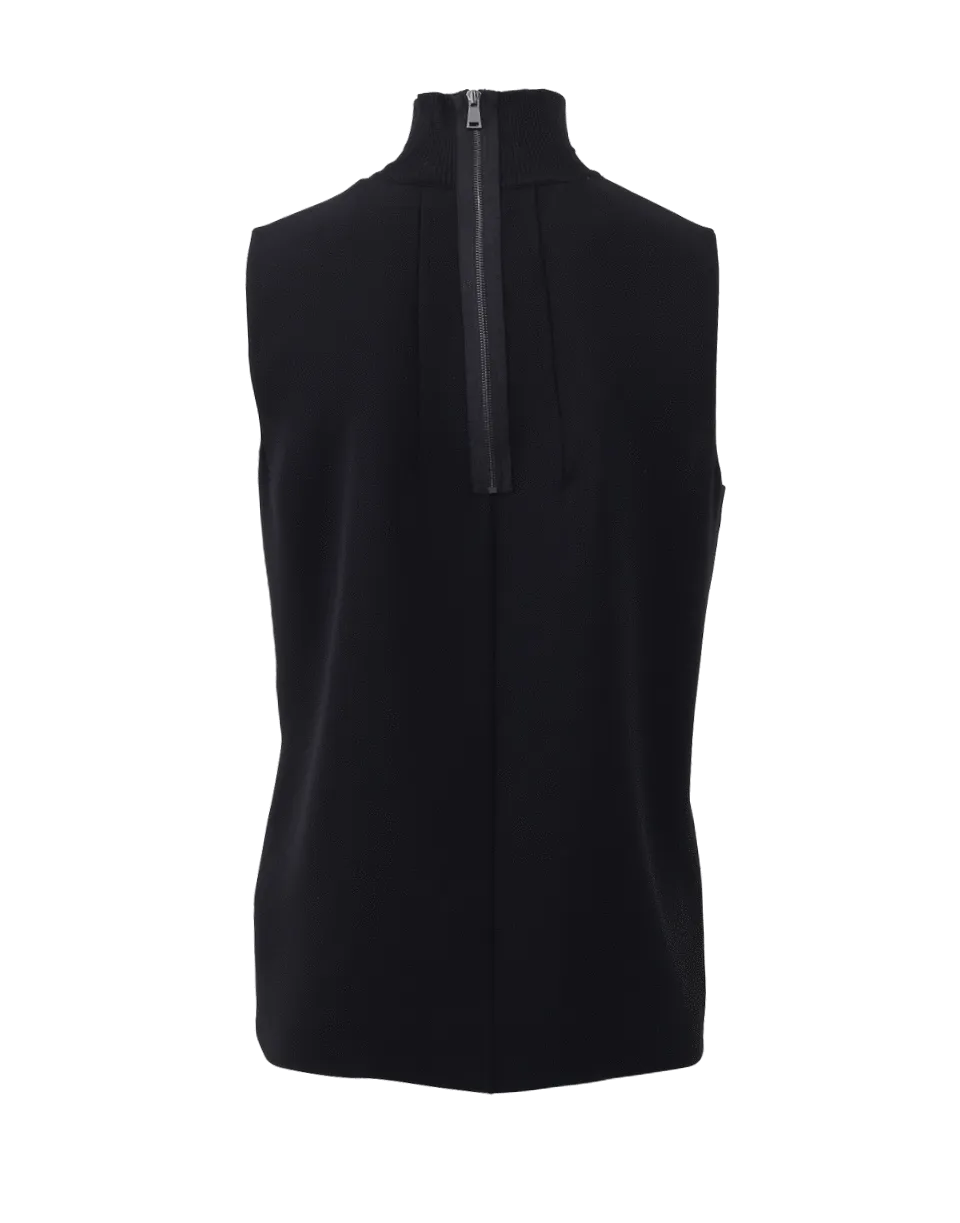 Laser Cut Sleeveless Turtleneck