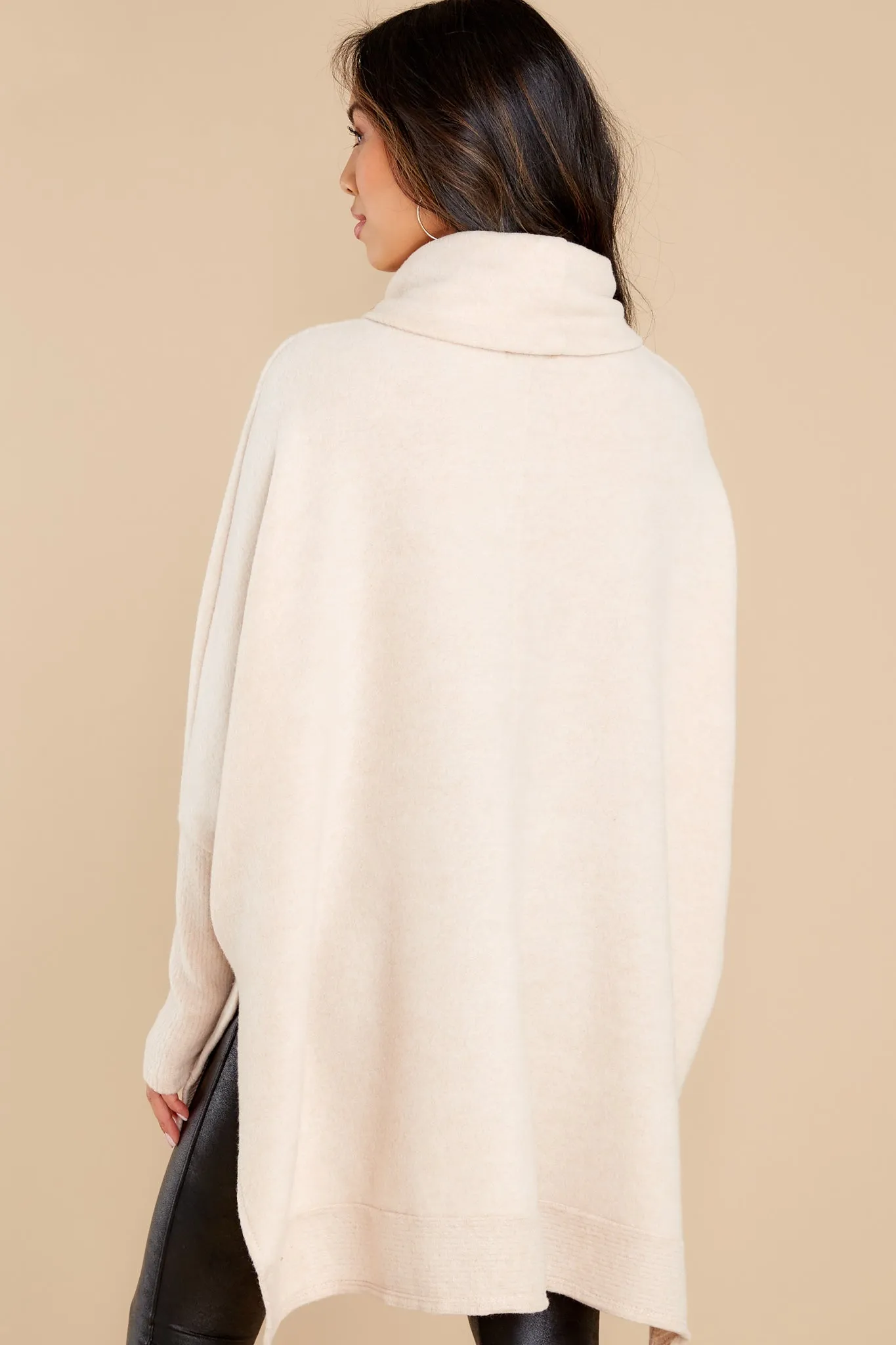 Last To Love Oatmeal Cowl Neck Sweater