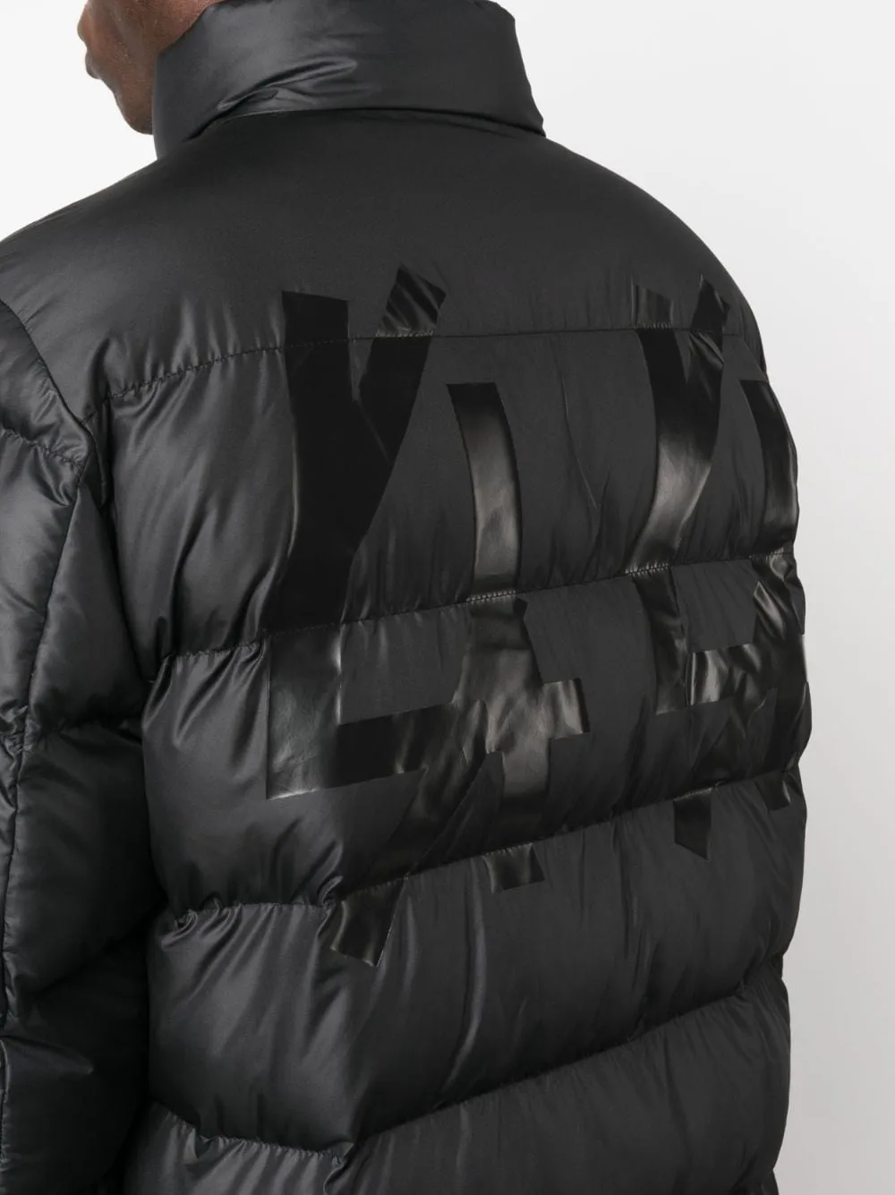 Logo-Flocked Padded Puffer Jacket