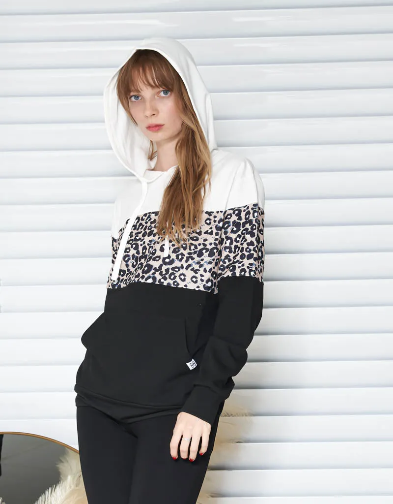 Long Sleeve Animal Print Hoodie