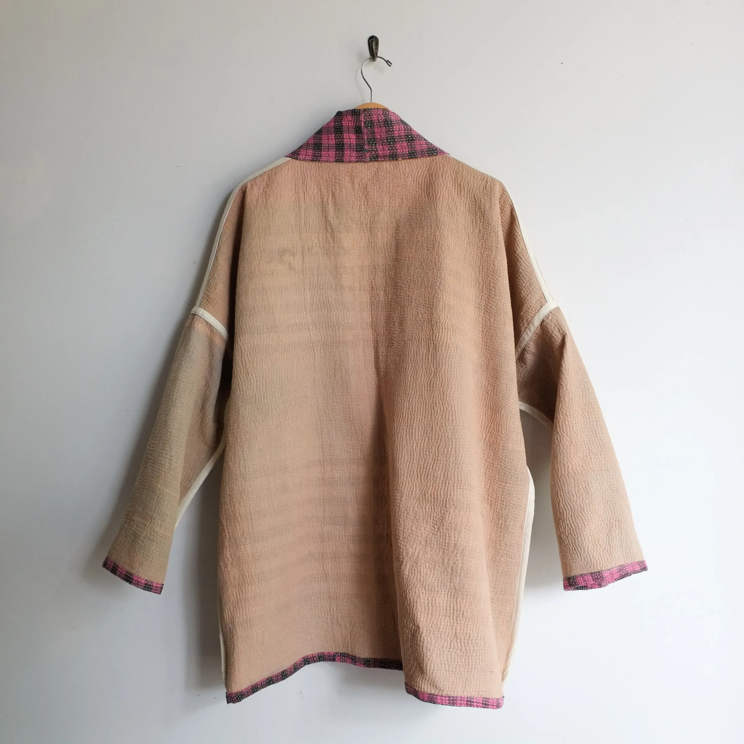 M Pink and Charcoal Plaid Anoushka Jacket LL159