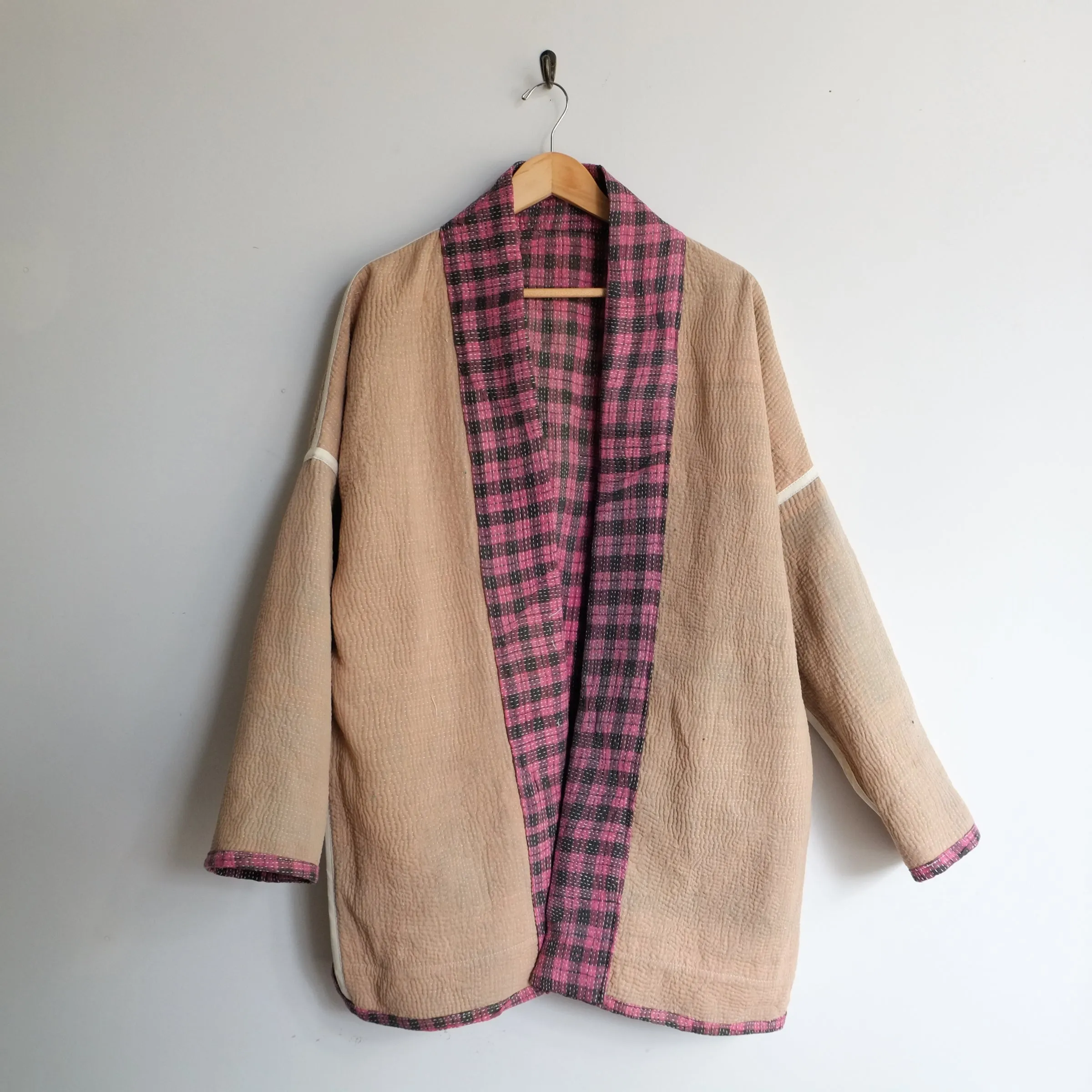 M Pink and Charcoal Plaid Anoushka Jacket LL159