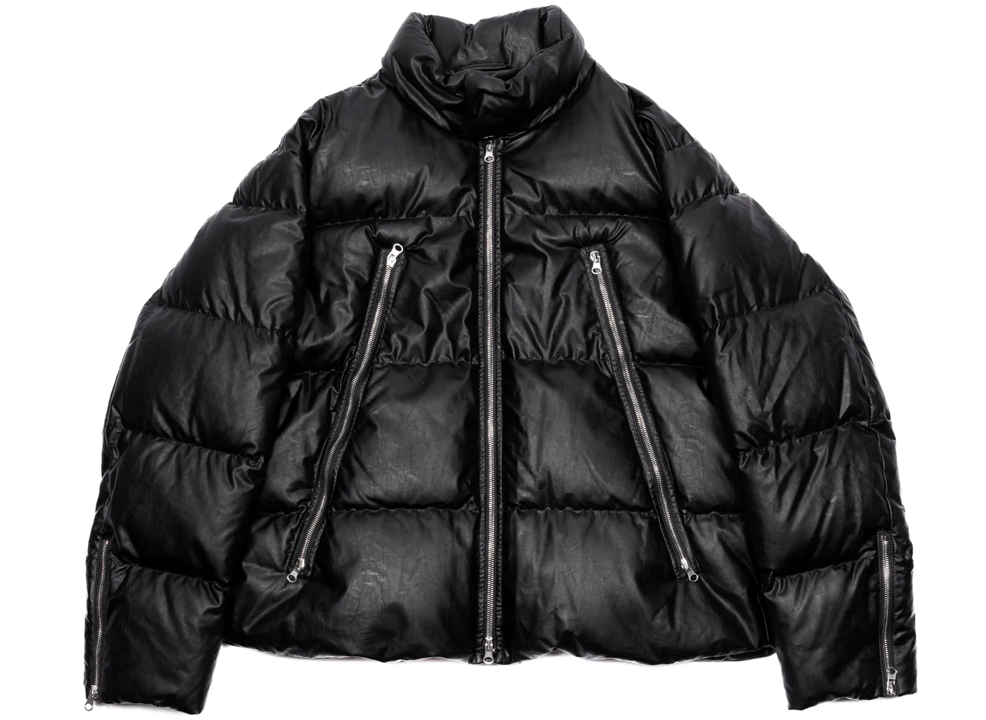 Maison Margiela MM6 Leather Zip Puffer Jacket