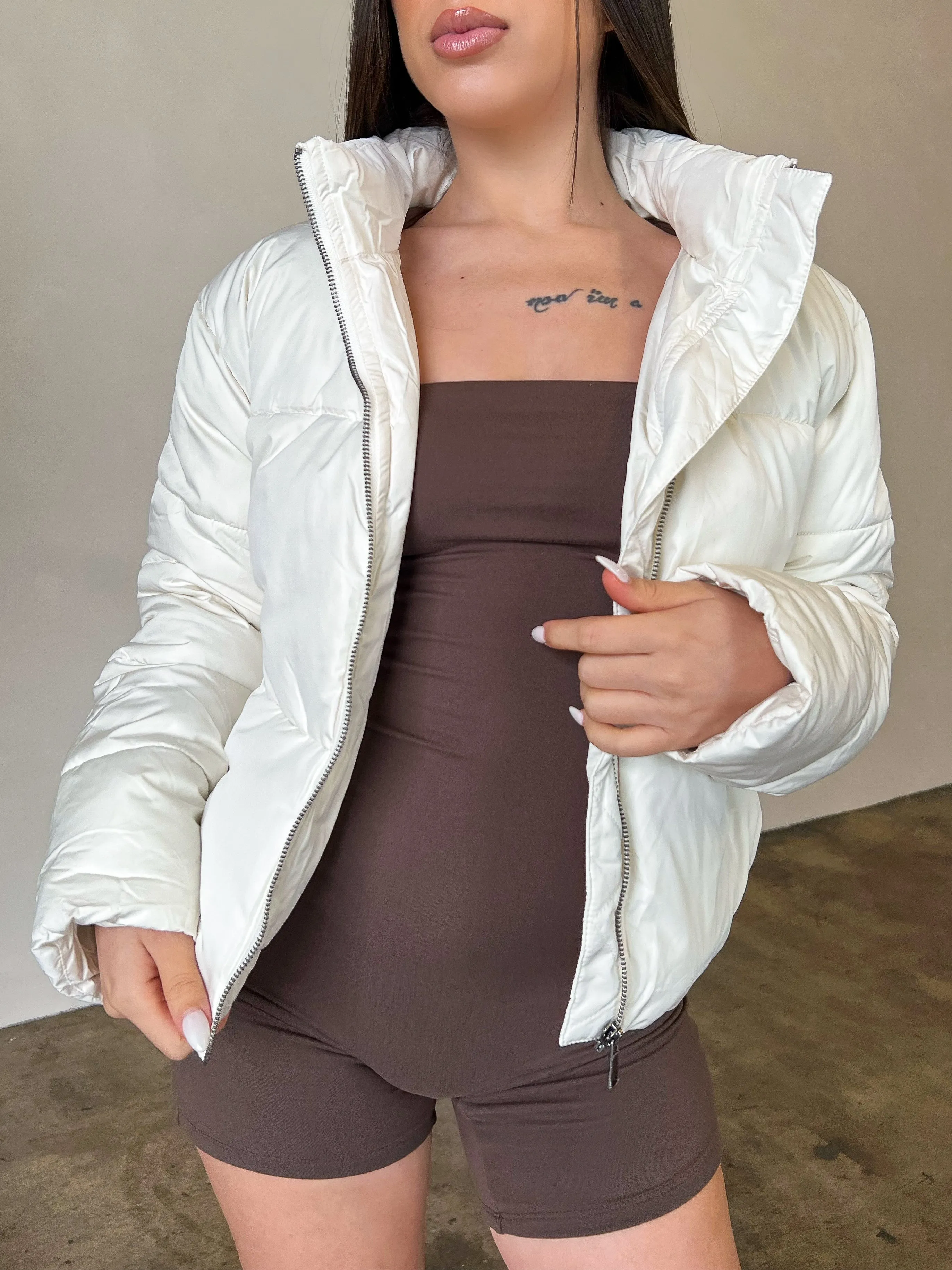 Mariah Puffer Jacket (Cream)