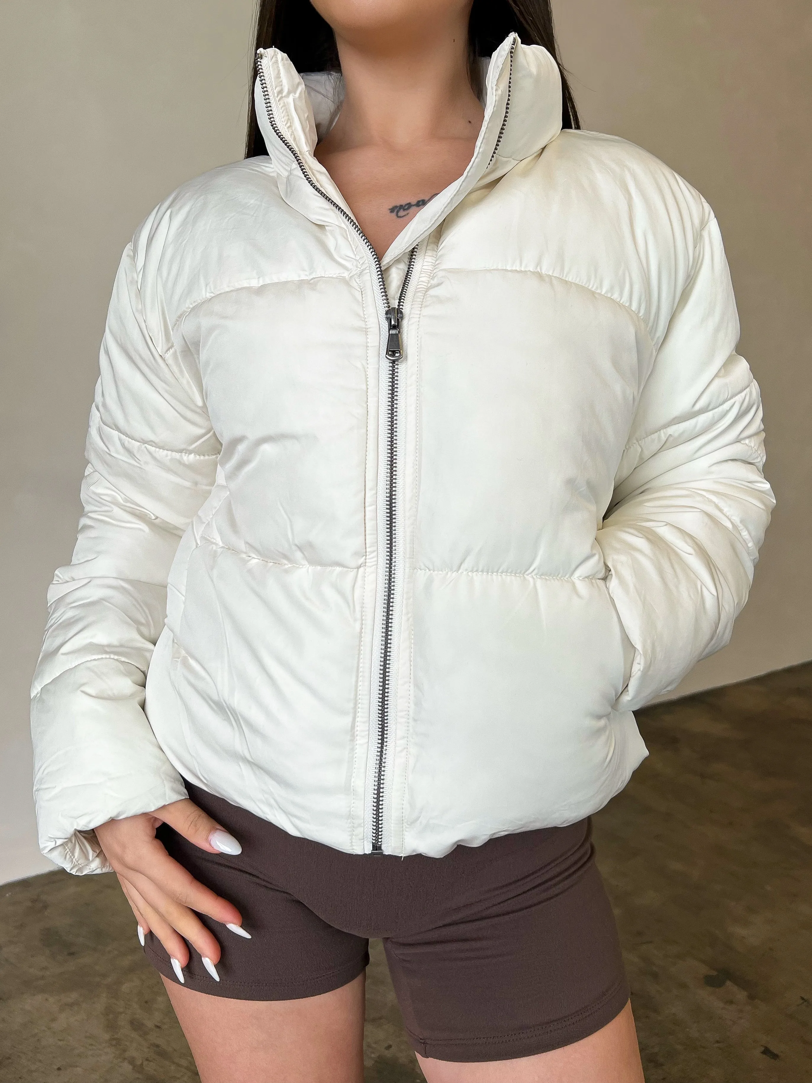 Mariah Puffer Jacket (Cream)