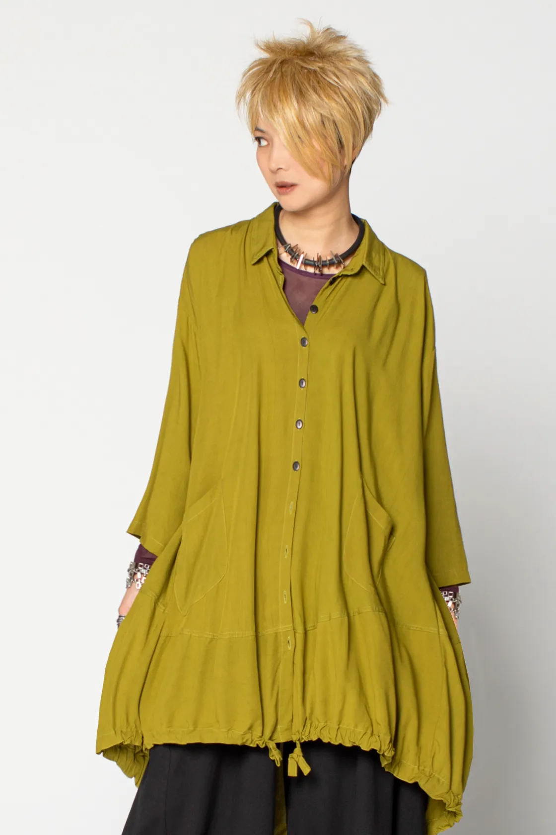 Marin Shirt in Green Chartreuse Boston