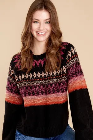 Melaina Black Multi Sweater