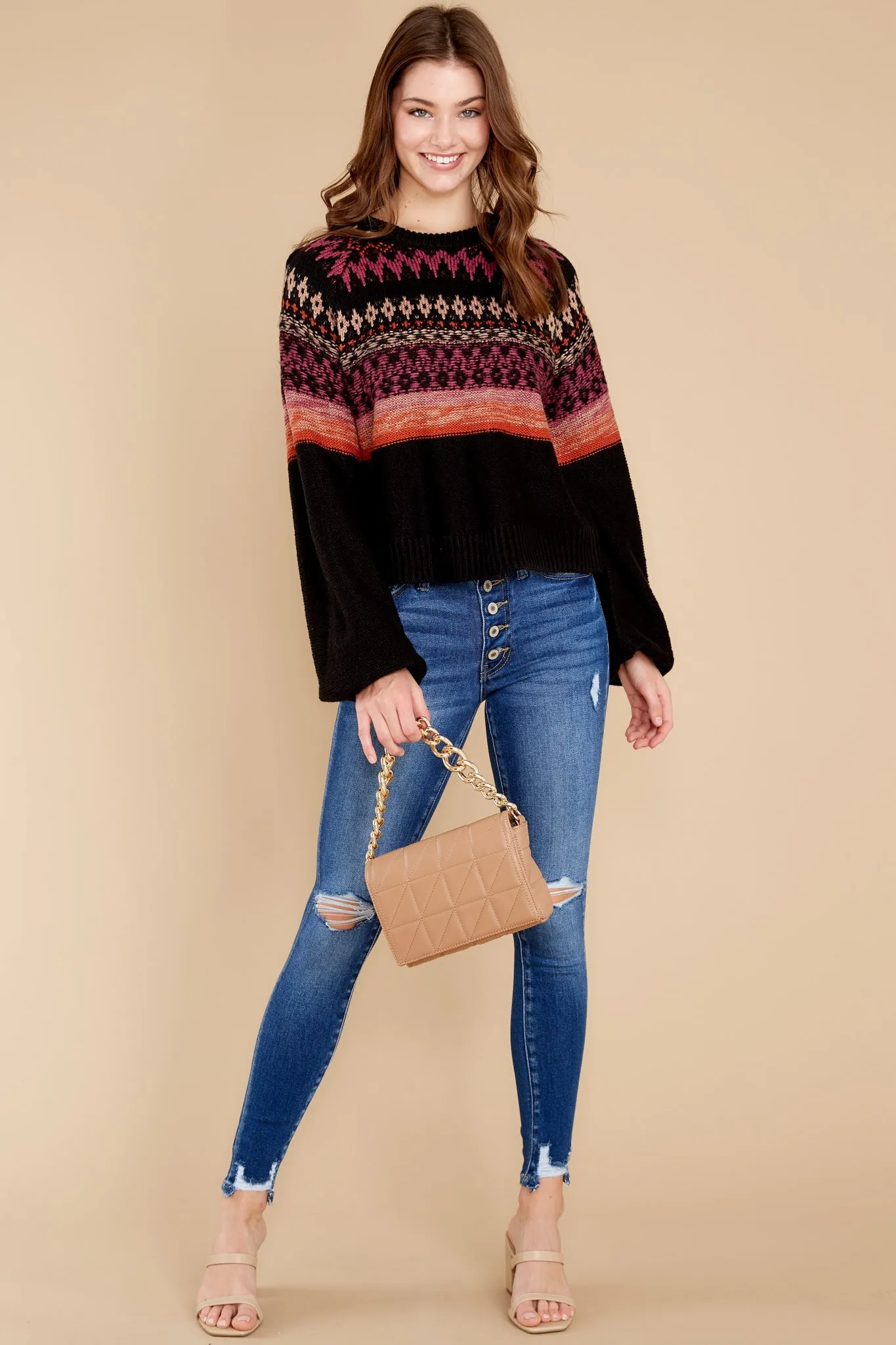 Melaina Black Multi Sweater