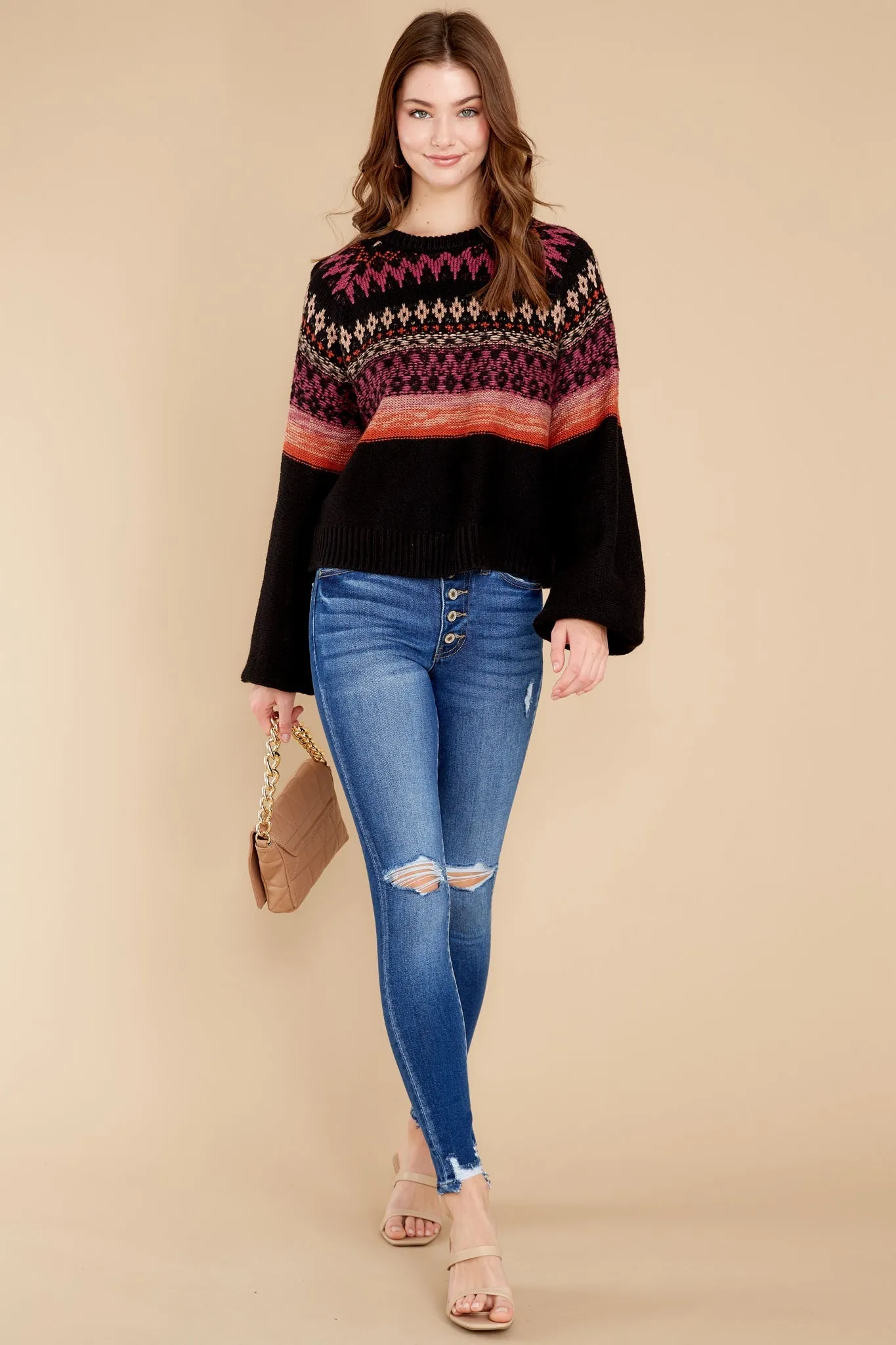 Melaina Black Multi Sweater