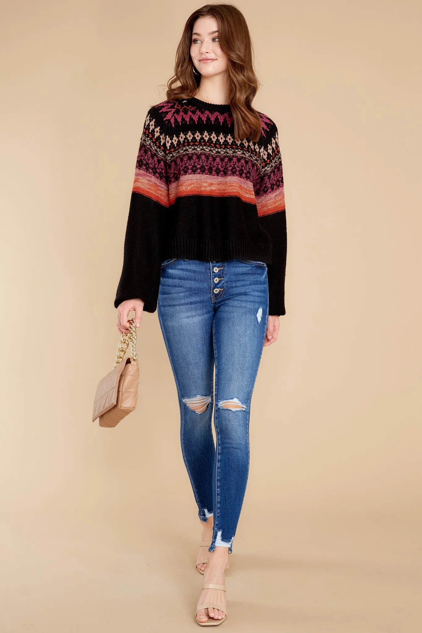 Melaina Black Multi Sweater