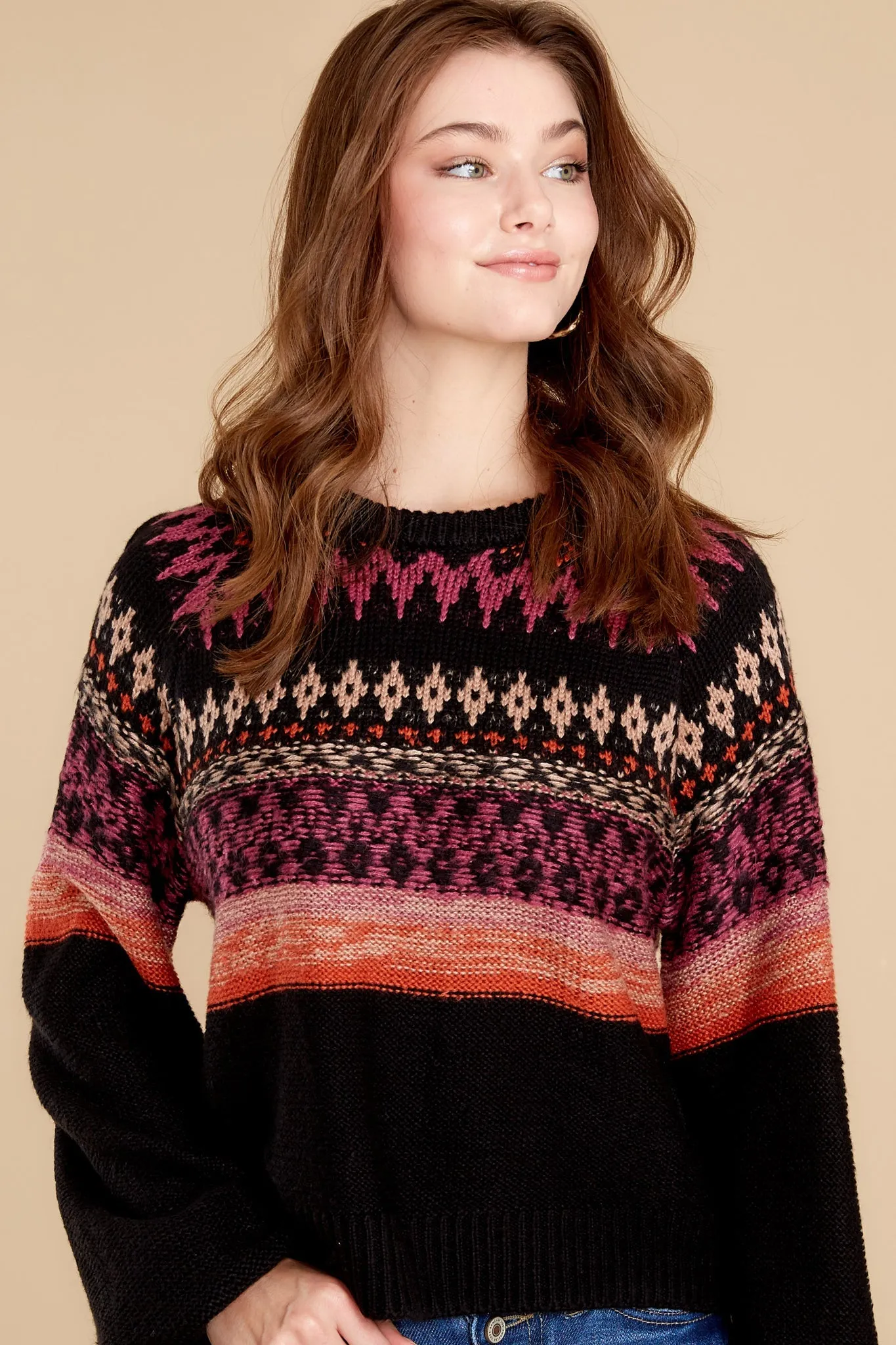 Melaina Black Multi Sweater