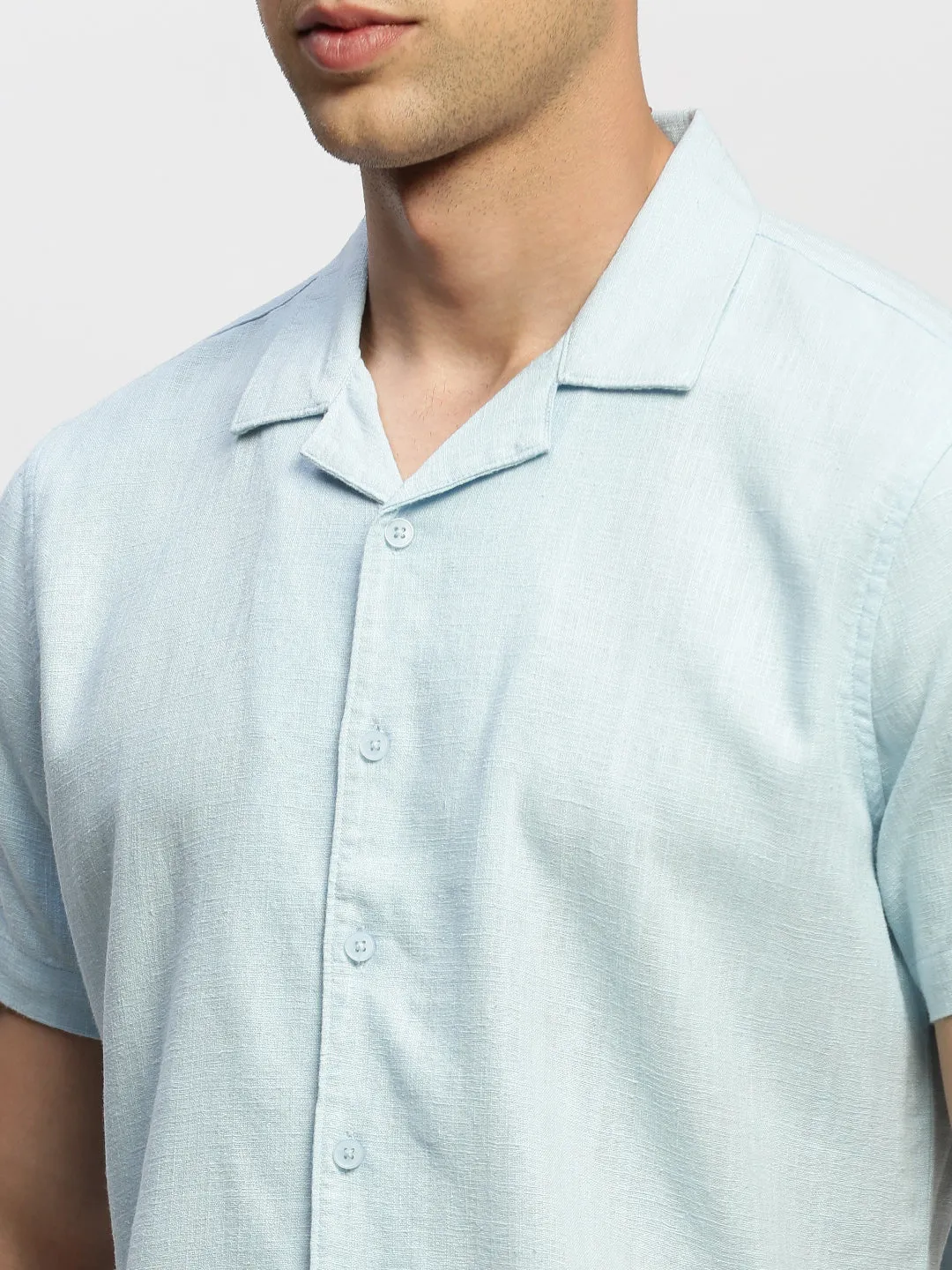 Men Blue Solid Shirt