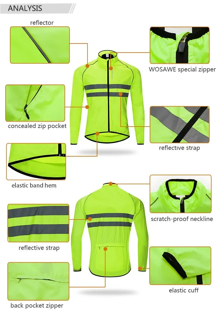 Men Cycling Windbreaker MTB Bicycle Long Sleeve Coat Water Resistant Outdoor Sport Jersey Bike Jacket Cycling Clothing